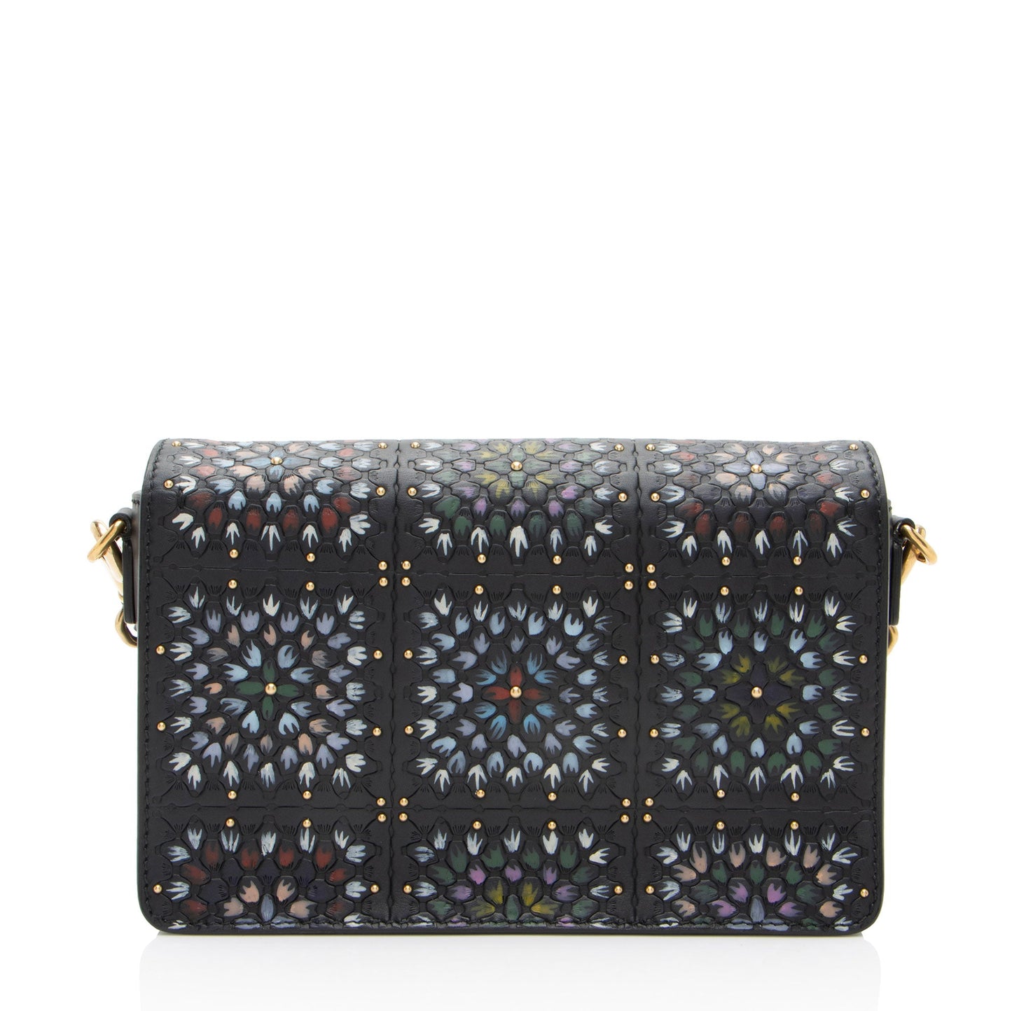Dior Grained Calfskin Studded Floral Dio(r)evolution Flap Bag (SHF-yW1Jb4)