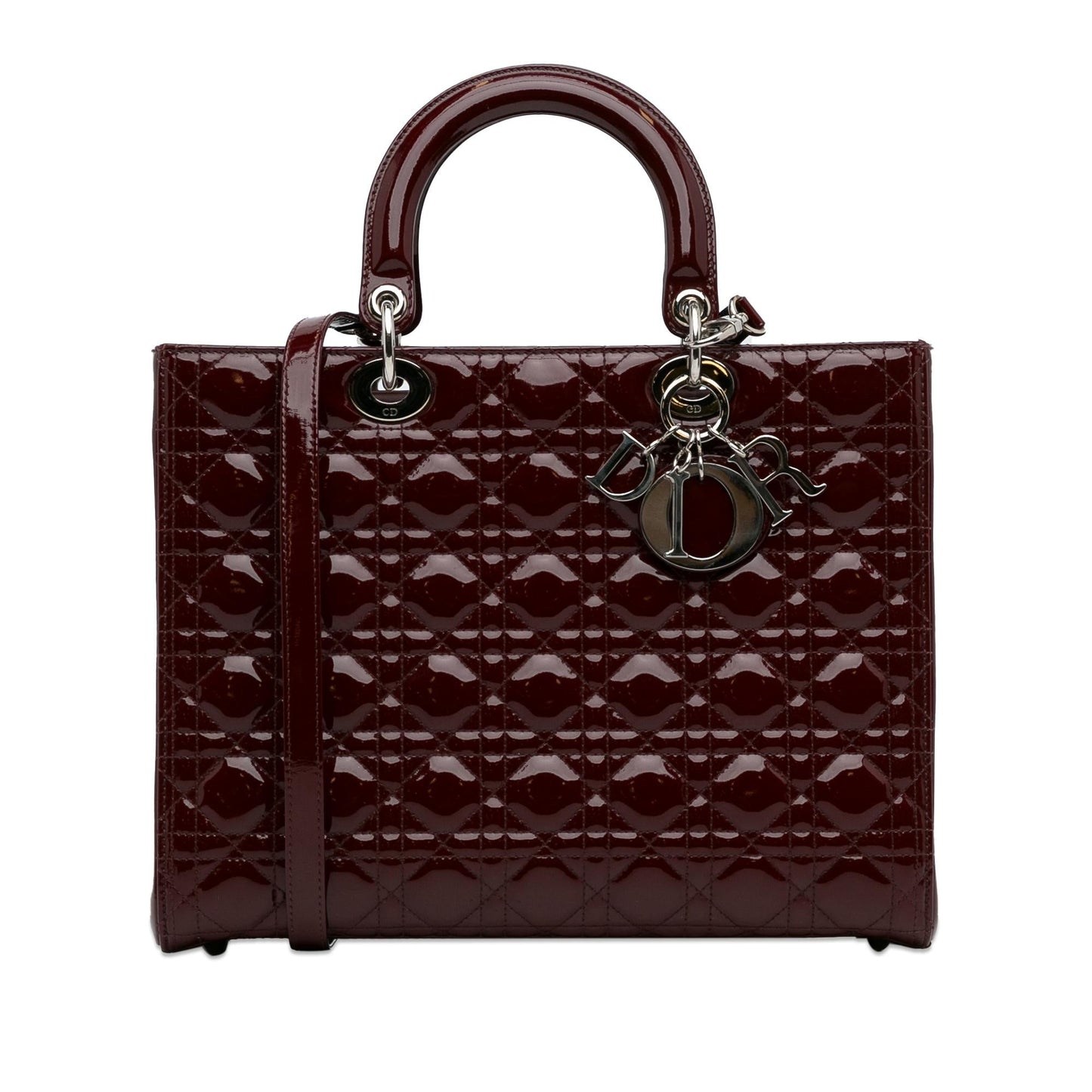 Dior Large Cannage Patent Lady Dior (SHG-P4TbsK)