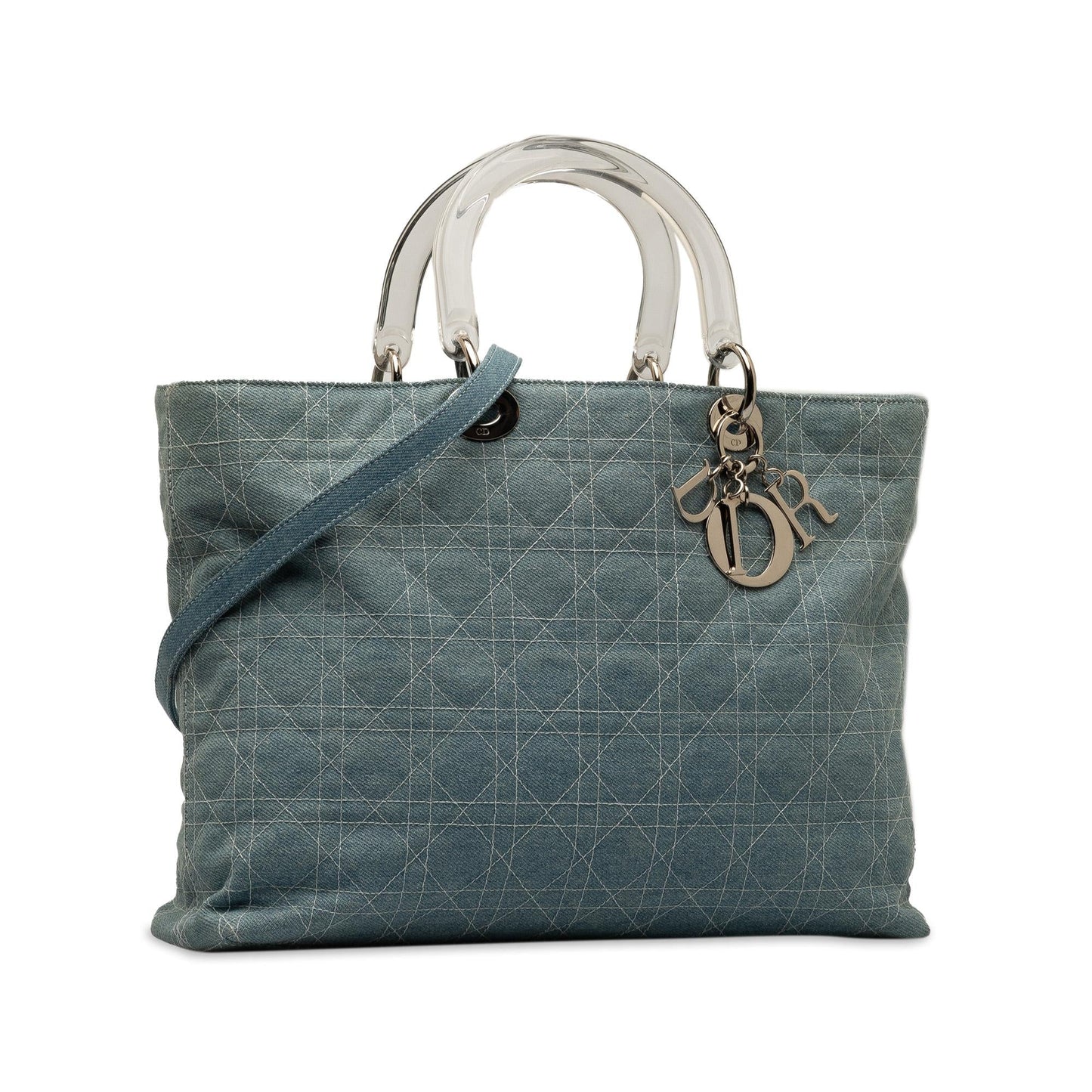 Dior Large Denim Cannage Lady Dior (SHG-9o3eR7)