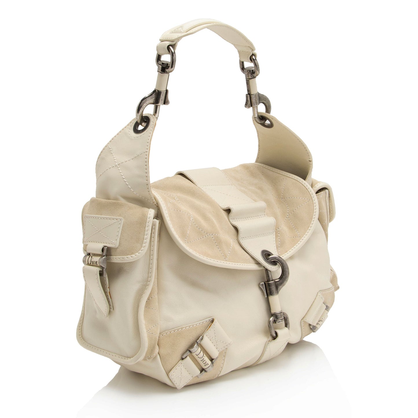 Dior Leather Suede Rebelle Shoulder Bag (SHF-E75STn)