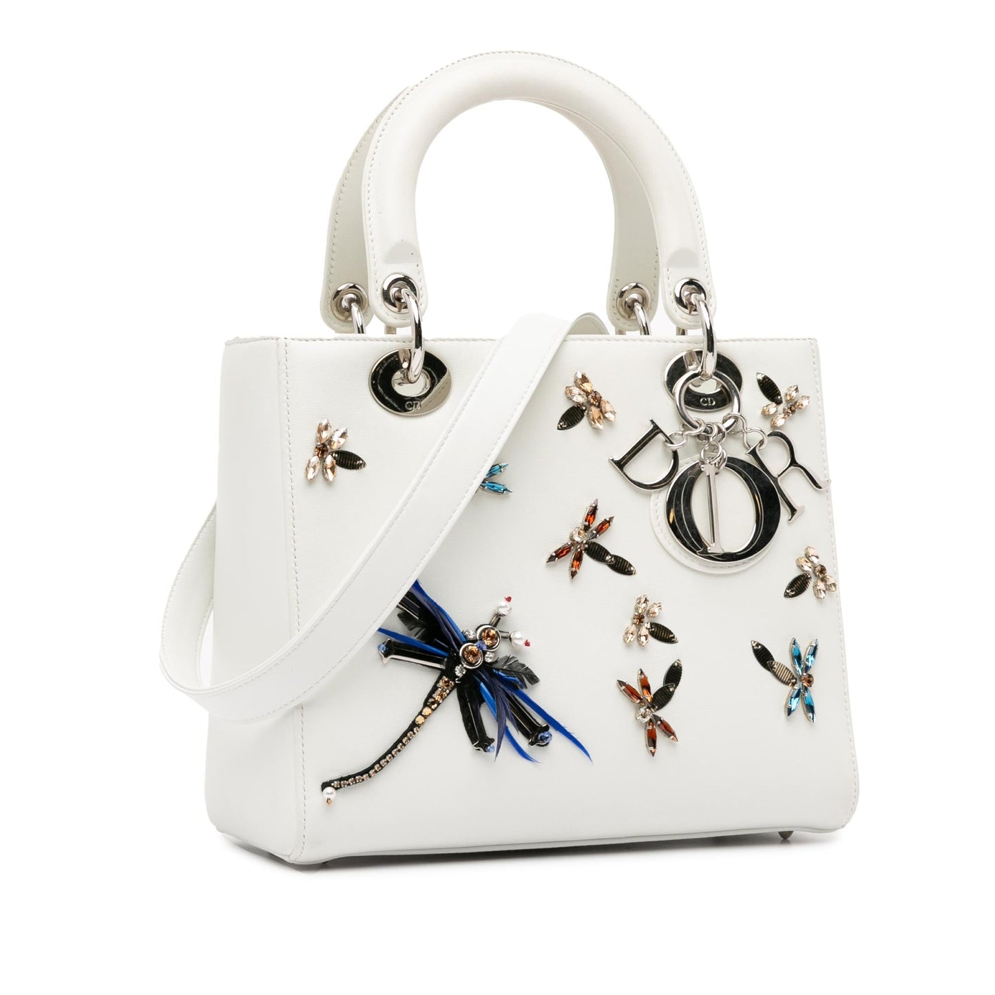 Dior Medium Calfskin Dragonfly Embellished Lady Dior (SHG-XVLoP4)