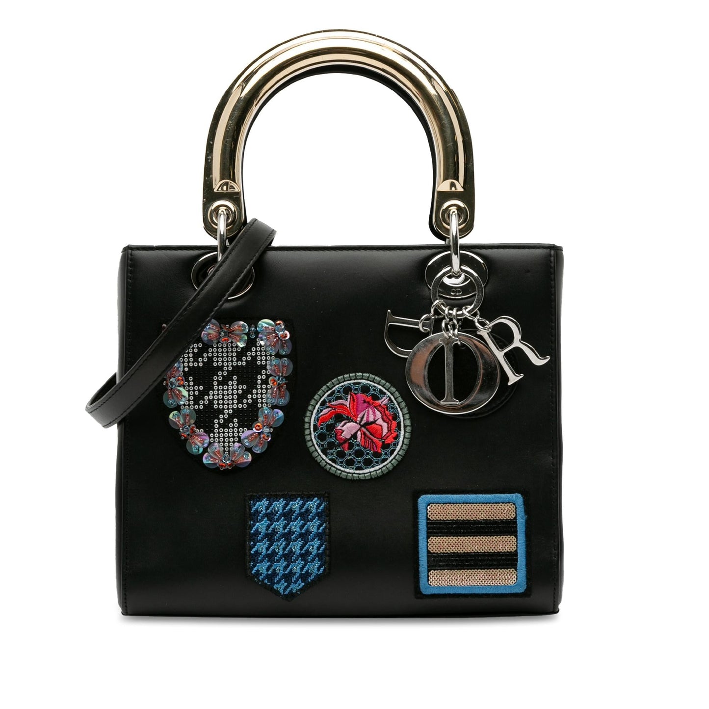 Dior Medium Calfskin Patch Embellished Lady Dior (SHG-TiWvXx)