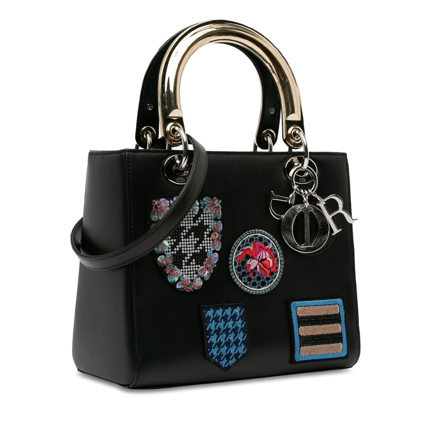 Dior Medium Calfskin Patch Embellished Lady Dior (SHG-TiWvXx)