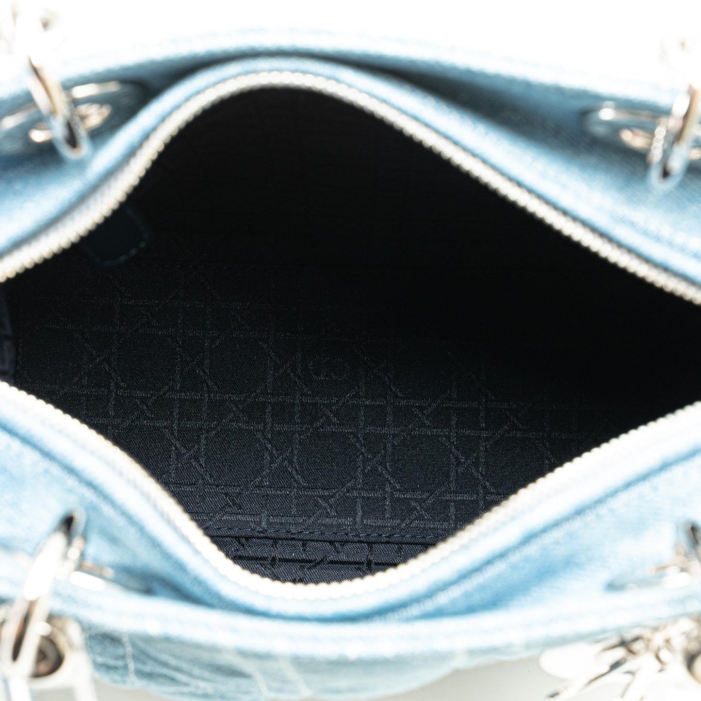Dior Medium Denim Cannage Lady Dior (SHG-5IJWO3)