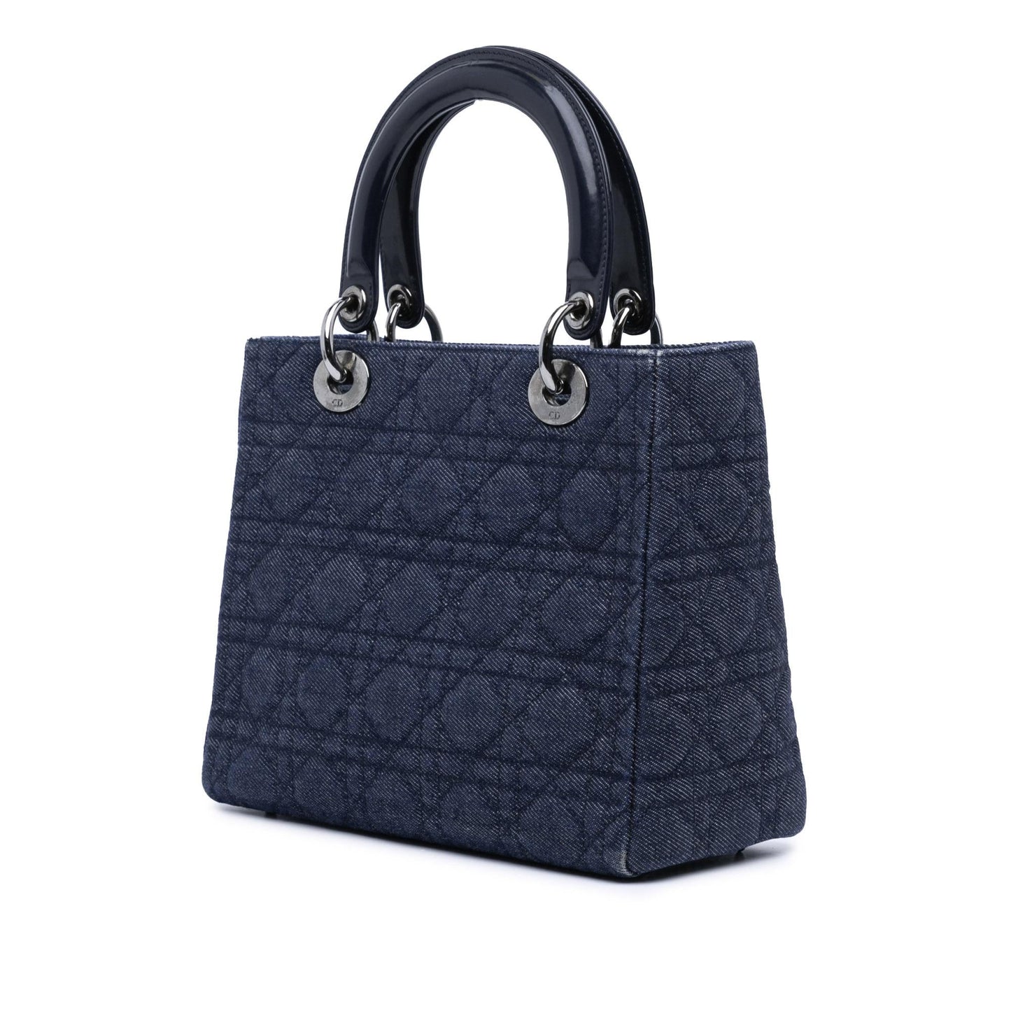 Dior Medium Denim Cannage Lady Dior (SHG-2A8wBQ)