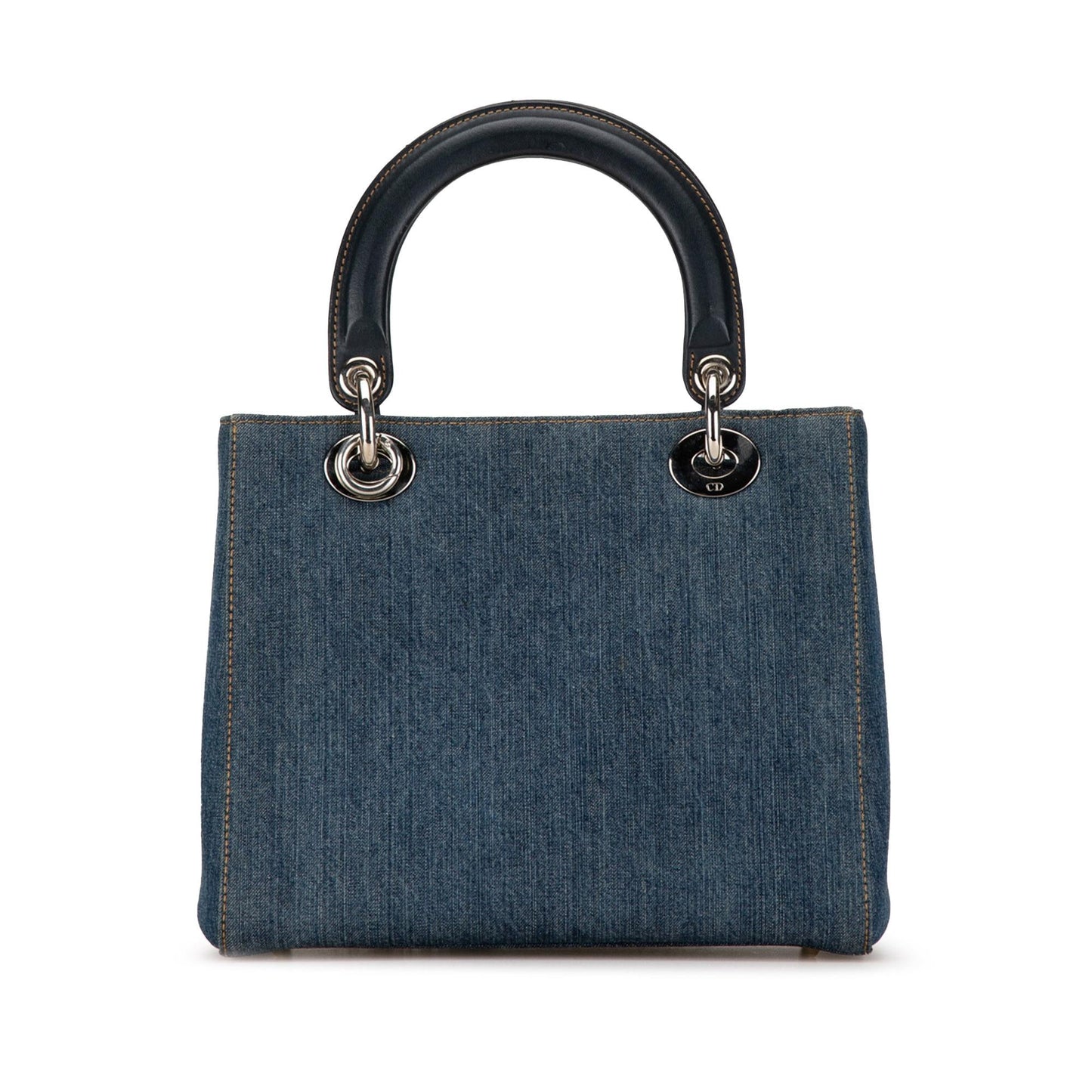Dior Medium Denim Floral Embellished Lady Dior (SHG-9x1Q2j)