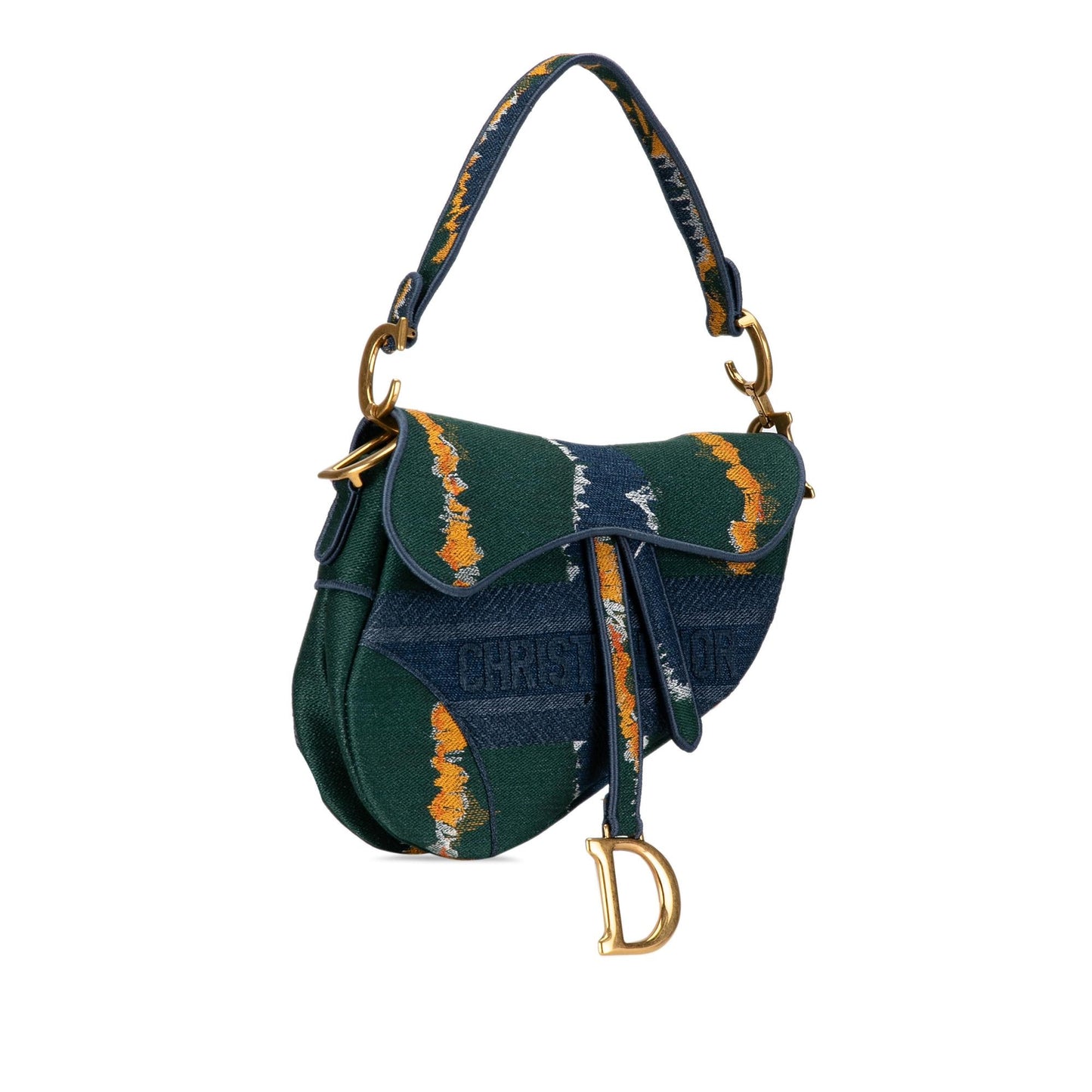 Dior Medium Embroidered Canvas Saddle Bag (SHG-igov5B)