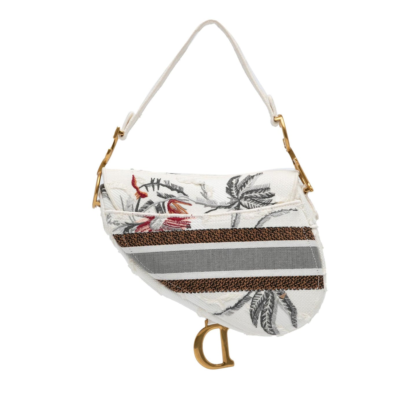 Dior Medium Embroidered Floral Saddle (SHG-E6zsDH)