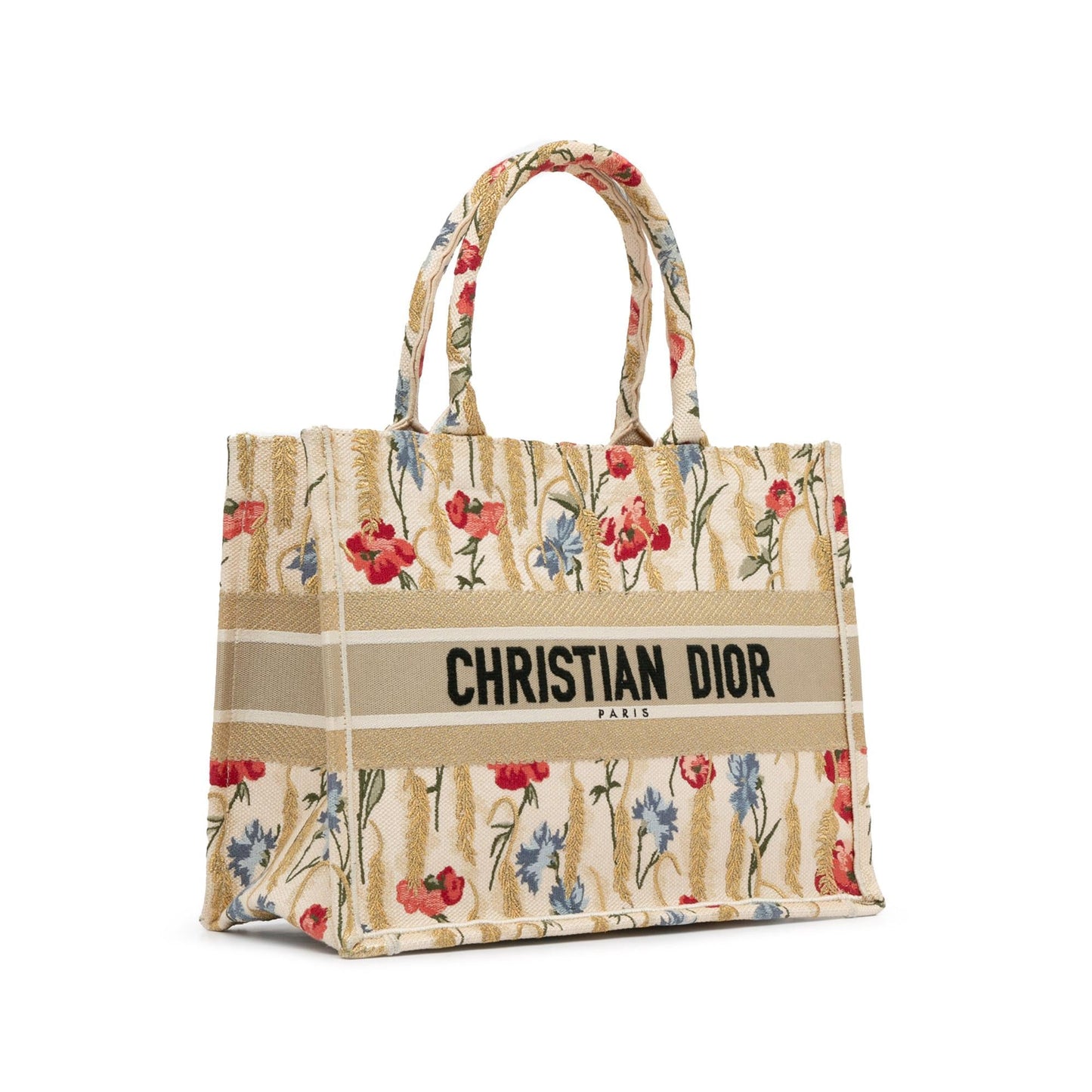 Dior Medium Embroidered Hibiscus Book Tote (SHG-zgBOJX)