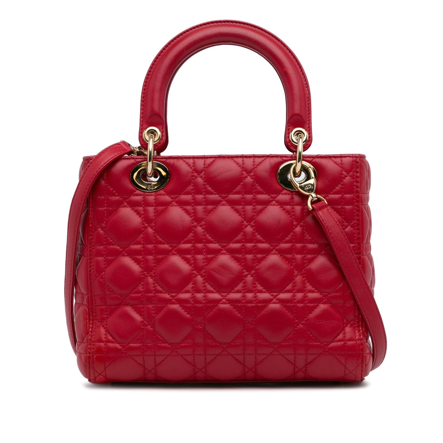 Dior Medium Lambskin Cannage Lady Dior (SHG-2Da655)