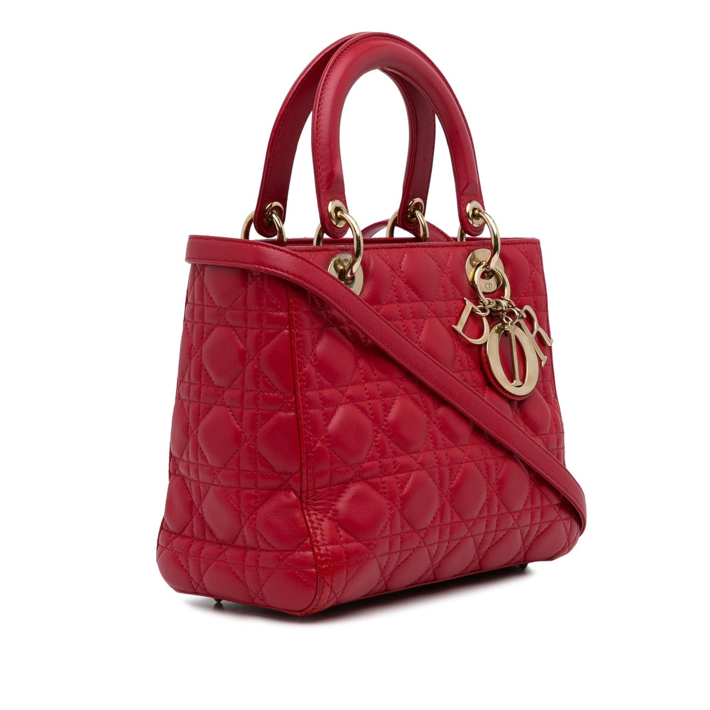 Dior Medium Lambskin Cannage Lady Dior (SHG-2Da655)