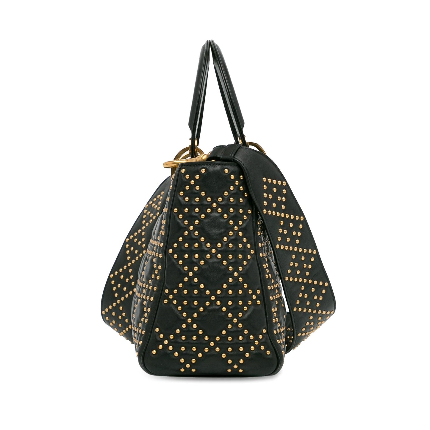 Dior Medium Lambskin Cannage Studded Supple Lady Dior (SHG-7OhNYd)