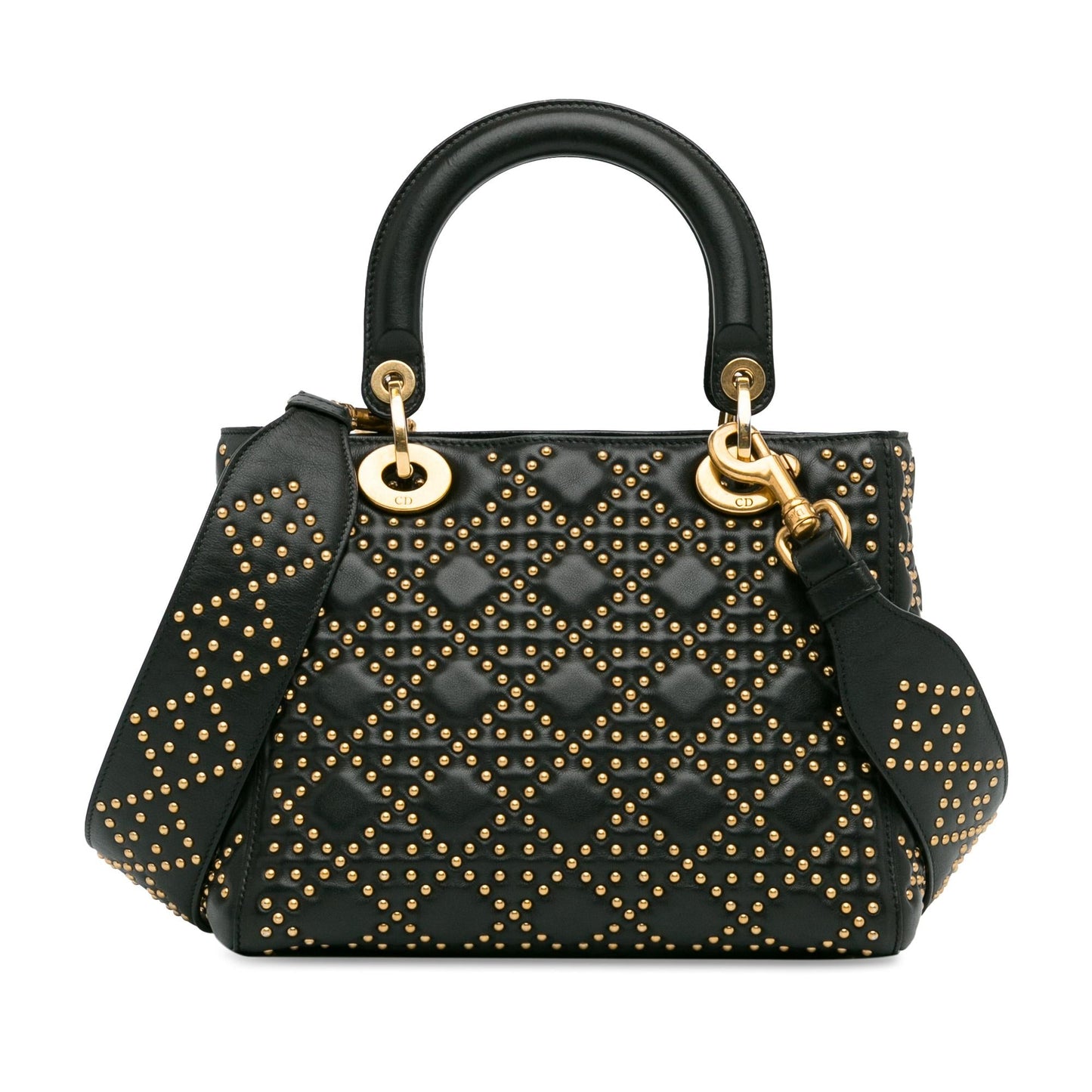 Dior Medium Lambskin Cannage Studded Supple Lady Dior (SHG-7OhNYd)
