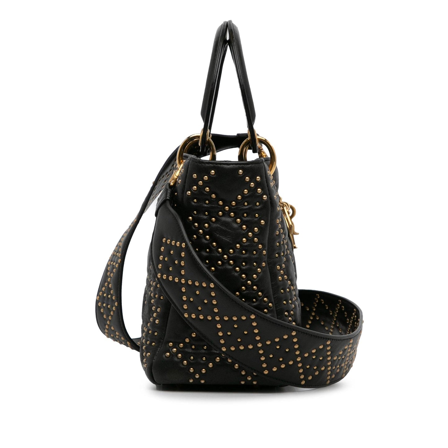 Dior Medium Lambskin Studded Lady Dior (SHG-oqFGf1)