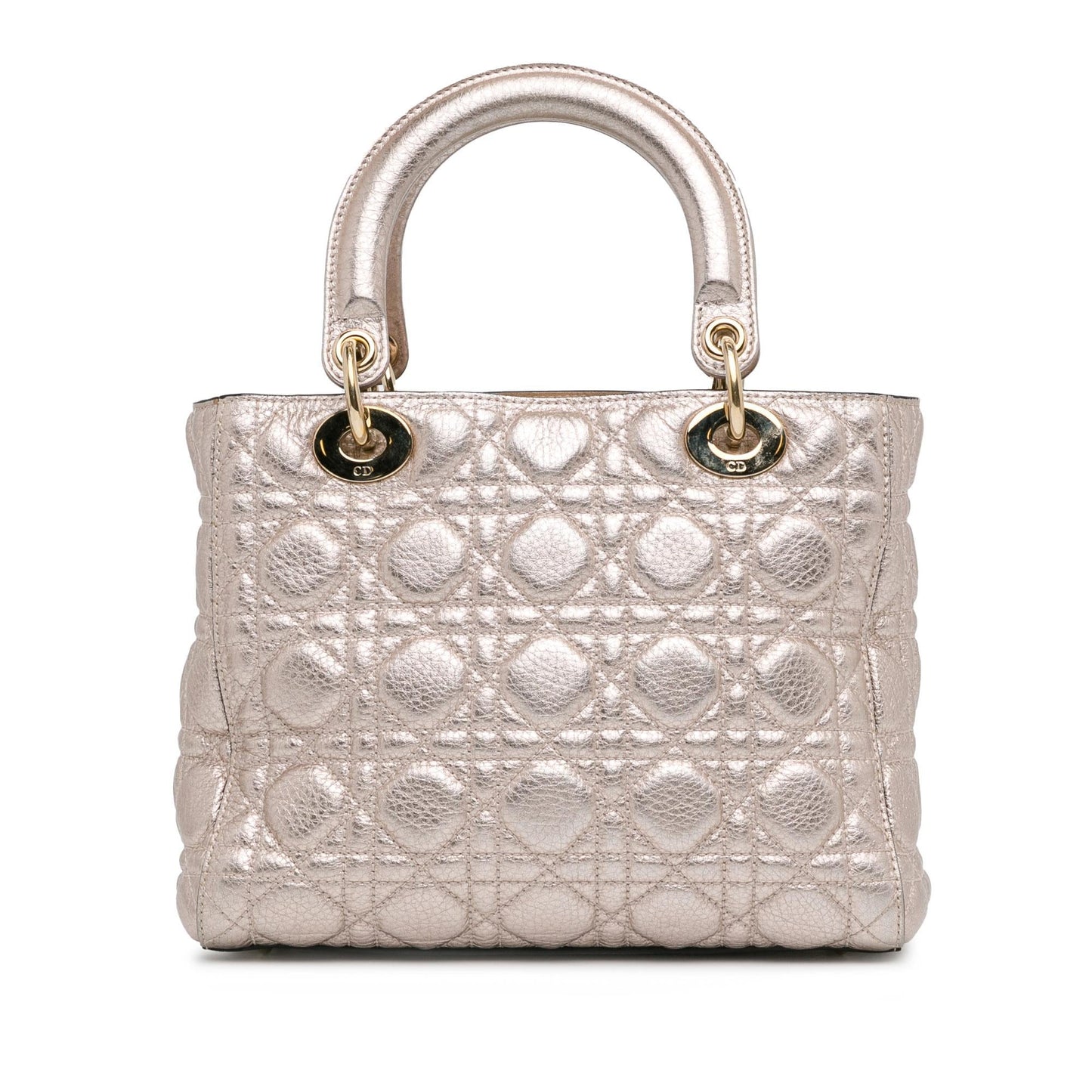 Dior Medium Metallic Calfskin Cannage Supple Lady Dior (SHG-fO005e)