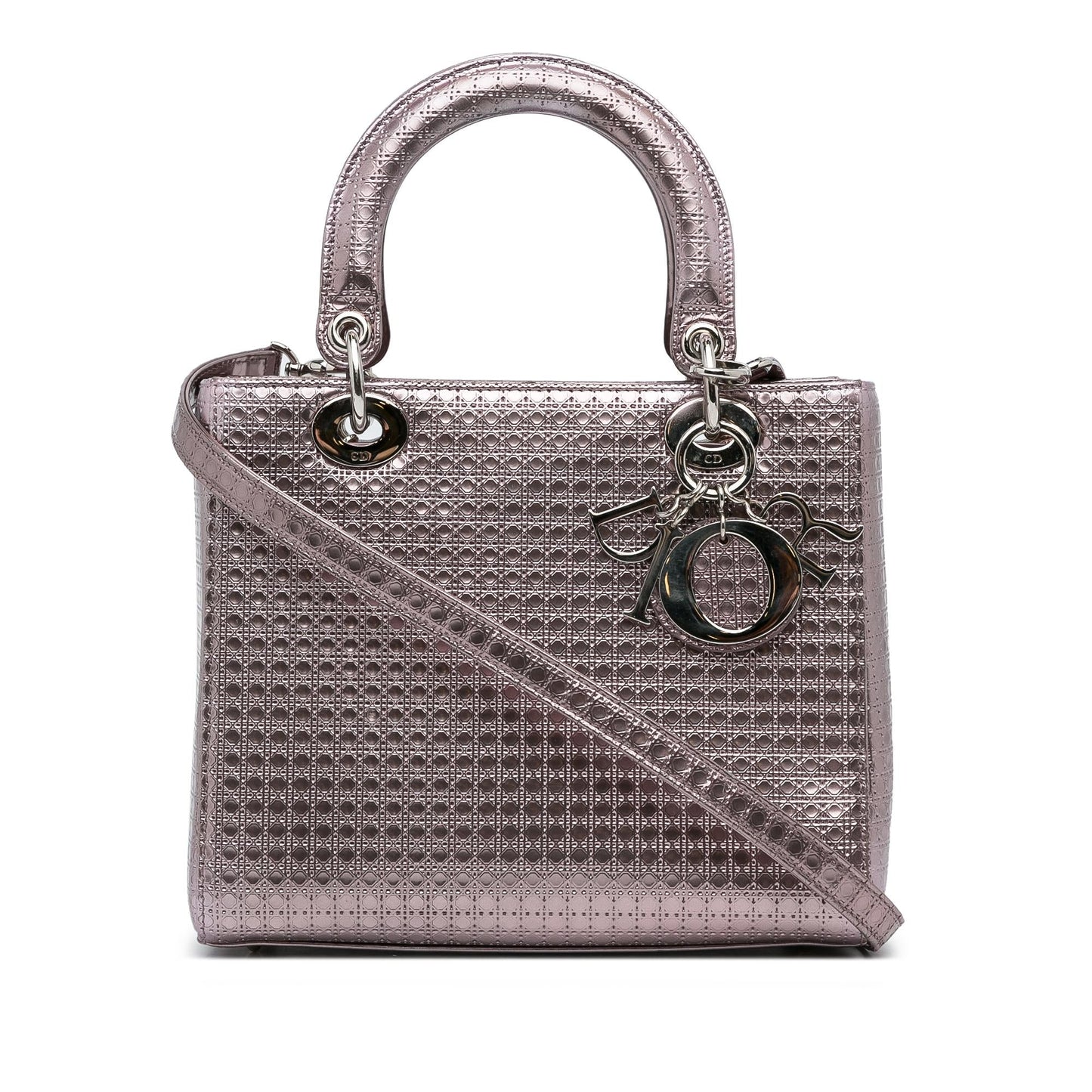 Dior Medium Metallic Microcannage Lady Dior (SHG-rFTqIT)