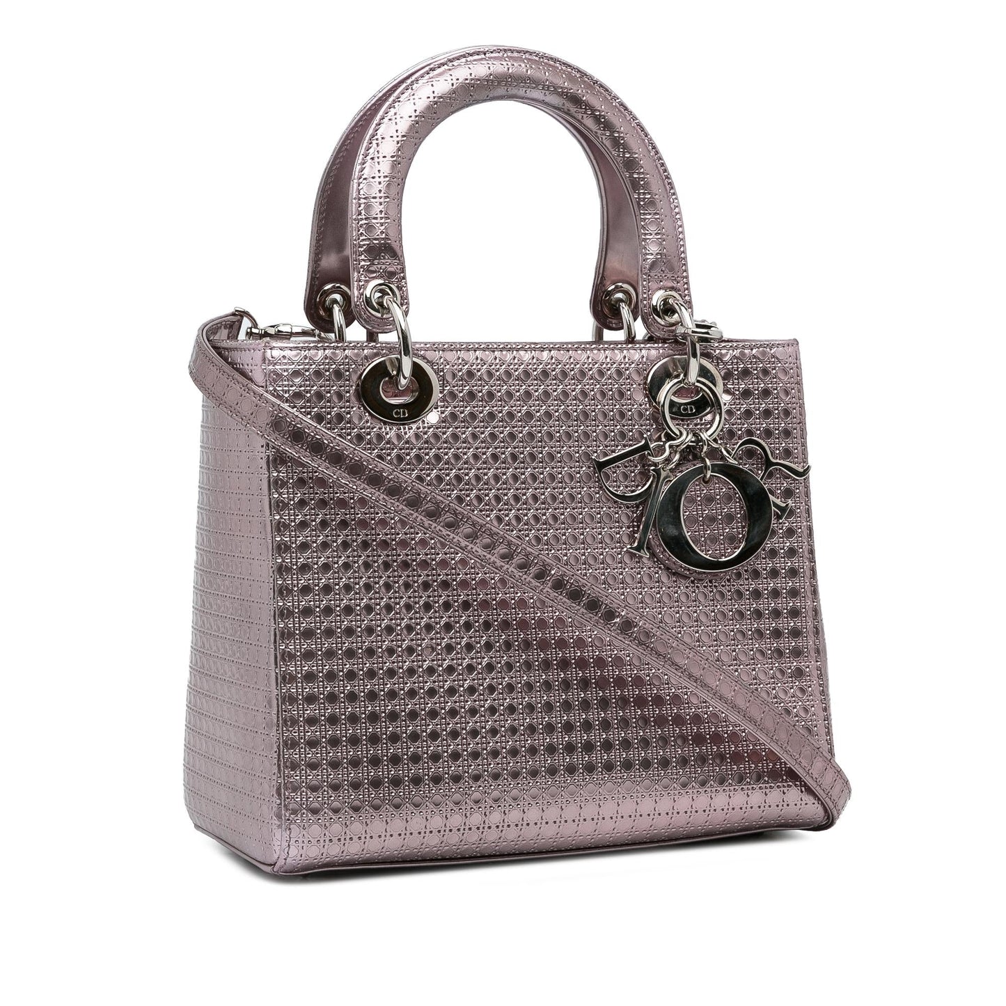 Dior Medium Metallic Microcannage Lady Dior (SHG-rFTqIT)