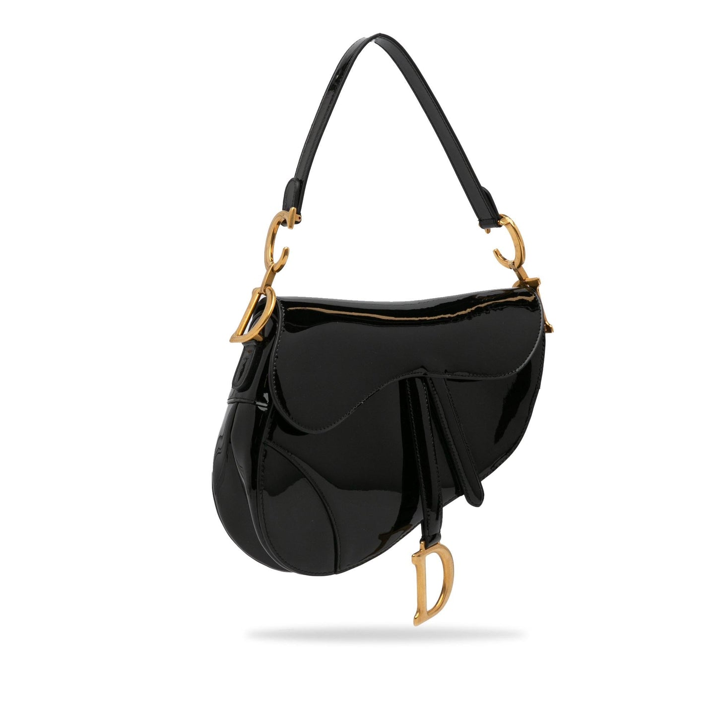 Dior Medium Patent Saddle Bag (SHG-Xmkf8J)