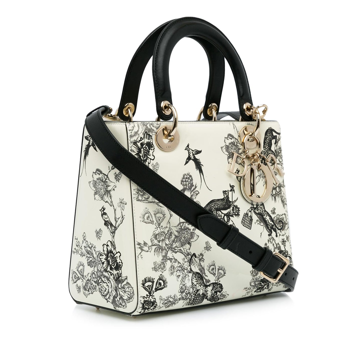 Dior Medium Patent Toile de Jouy Lady Dior (SHG-srQnuo)