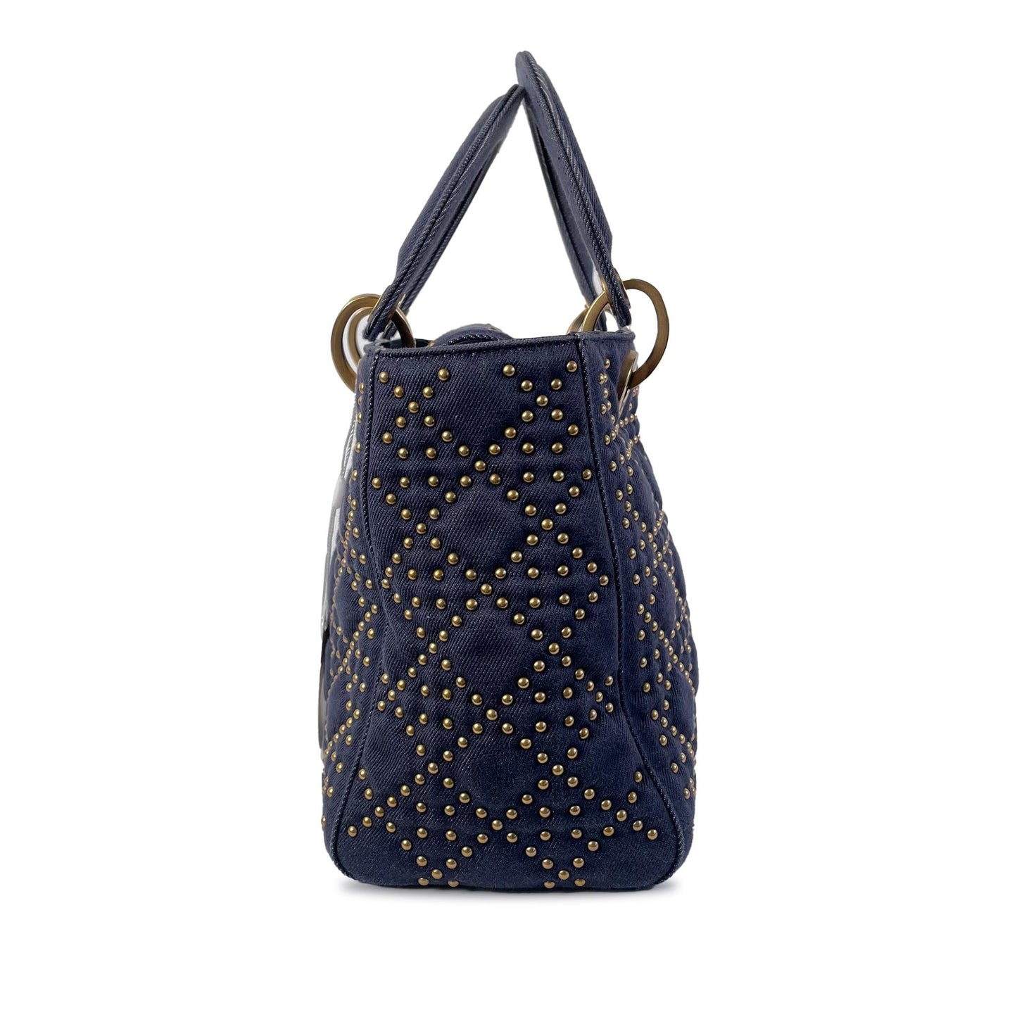 Dior Medium Studded Denim Supple Lady Dior (SHG-cNHN7T)