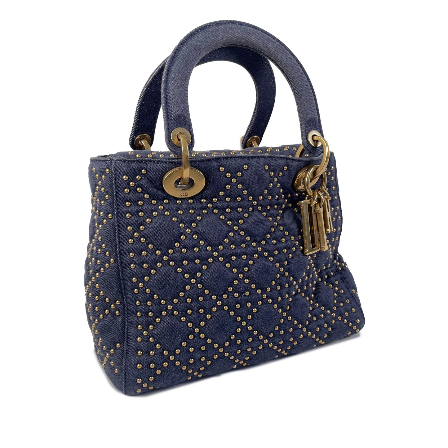 Dior Medium Studded Denim Supple Lady Dior (SHG-cNHN7T)