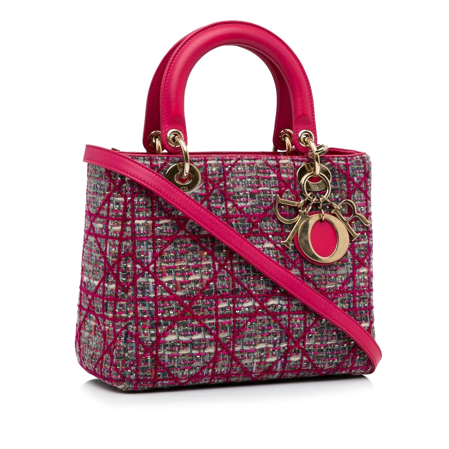 Dior Medium Tweed Cannage Lady Dior (SHG-oxyzpX)