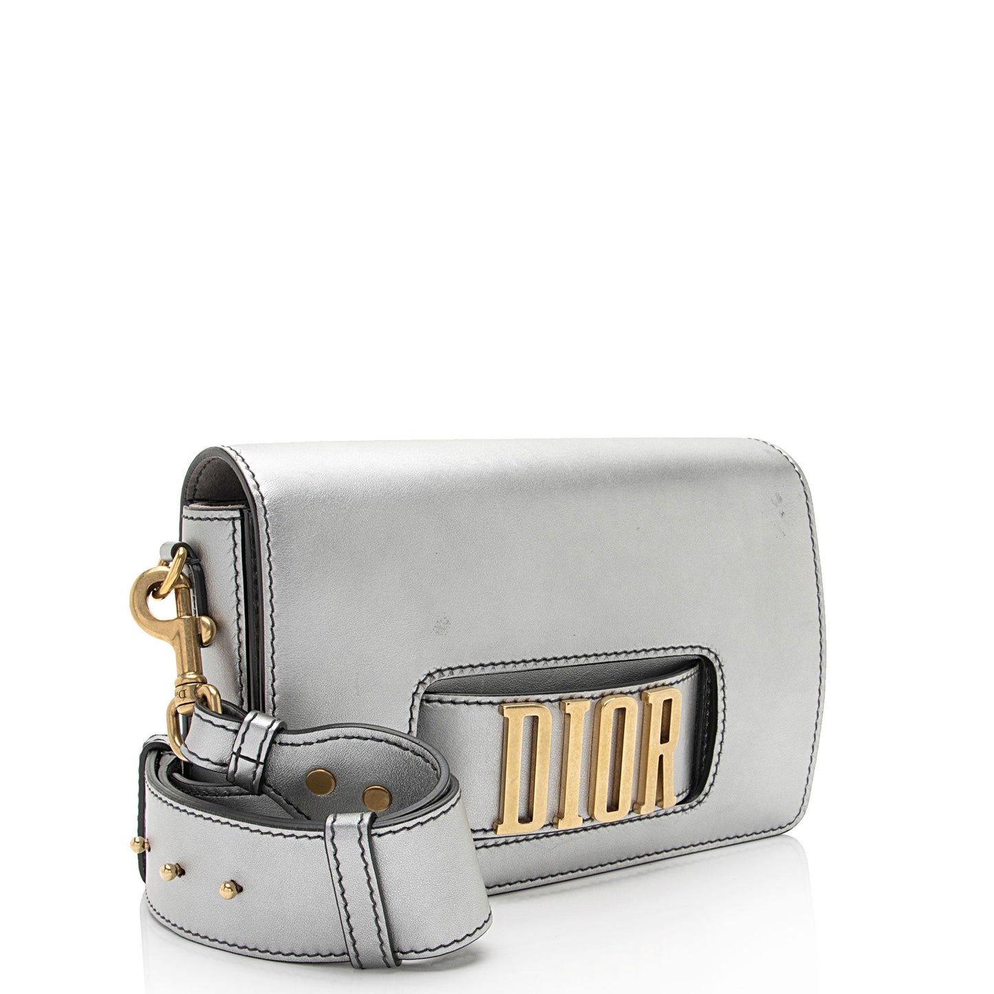 Dior Metallic Grained Calfskin Dio(R)evolution Flap Bag (SHF-d0R0IT)