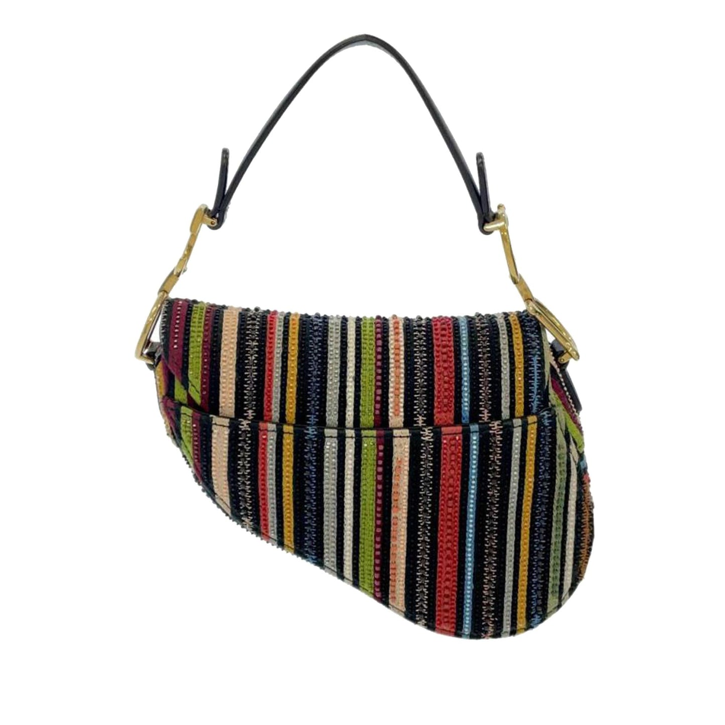 Dior Mini Beaded Canvas Striped Saddle (SHG-uTwXUN)