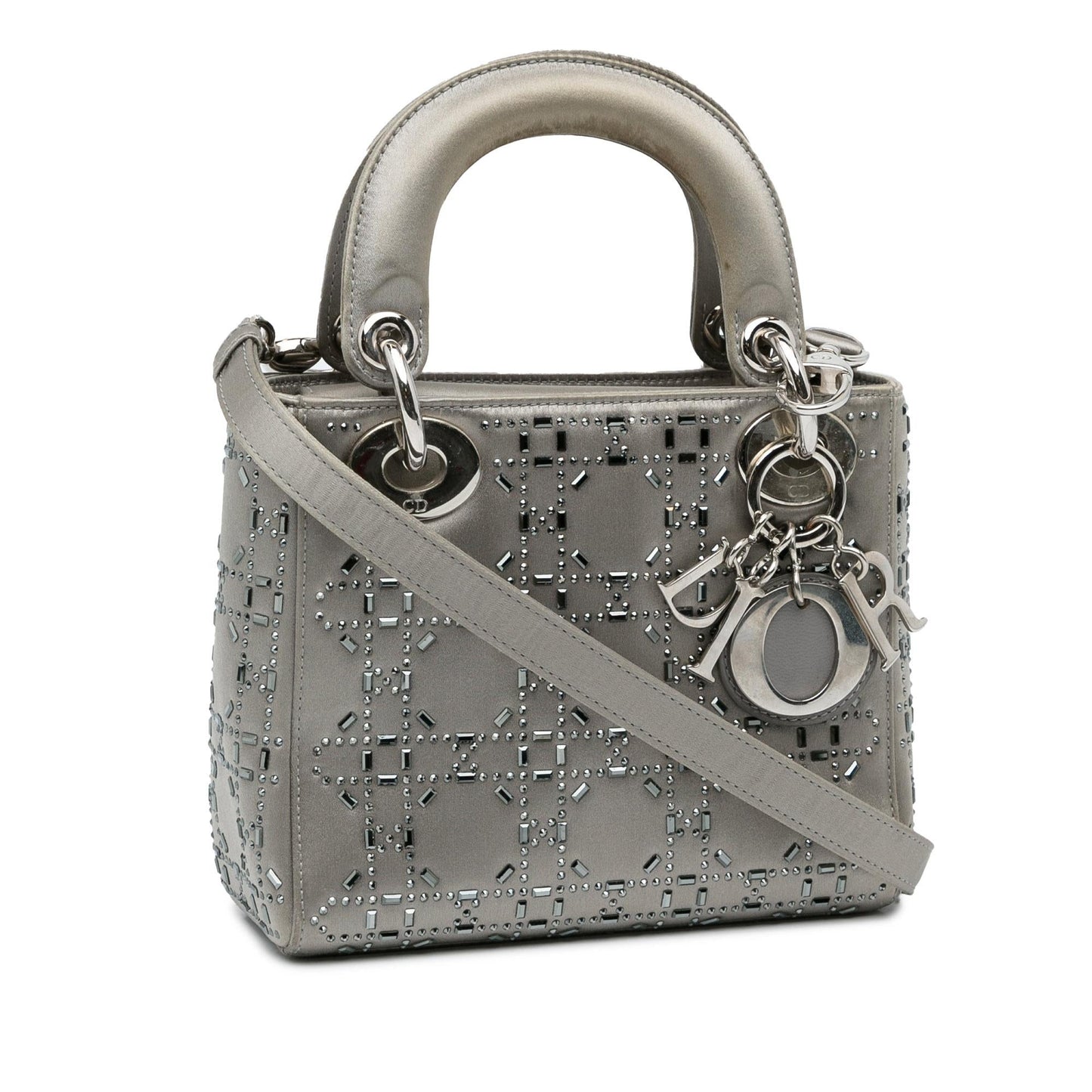 Dior Mini Crystal-Embellished Satin Lady Dior (SHG-s77LCa)