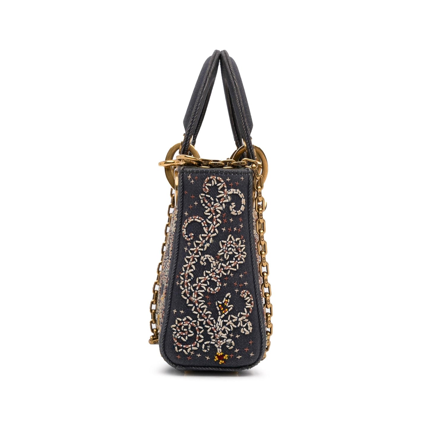 Dior Mini Embroidered Denim Lady Dior (SHG-eSDCMM)