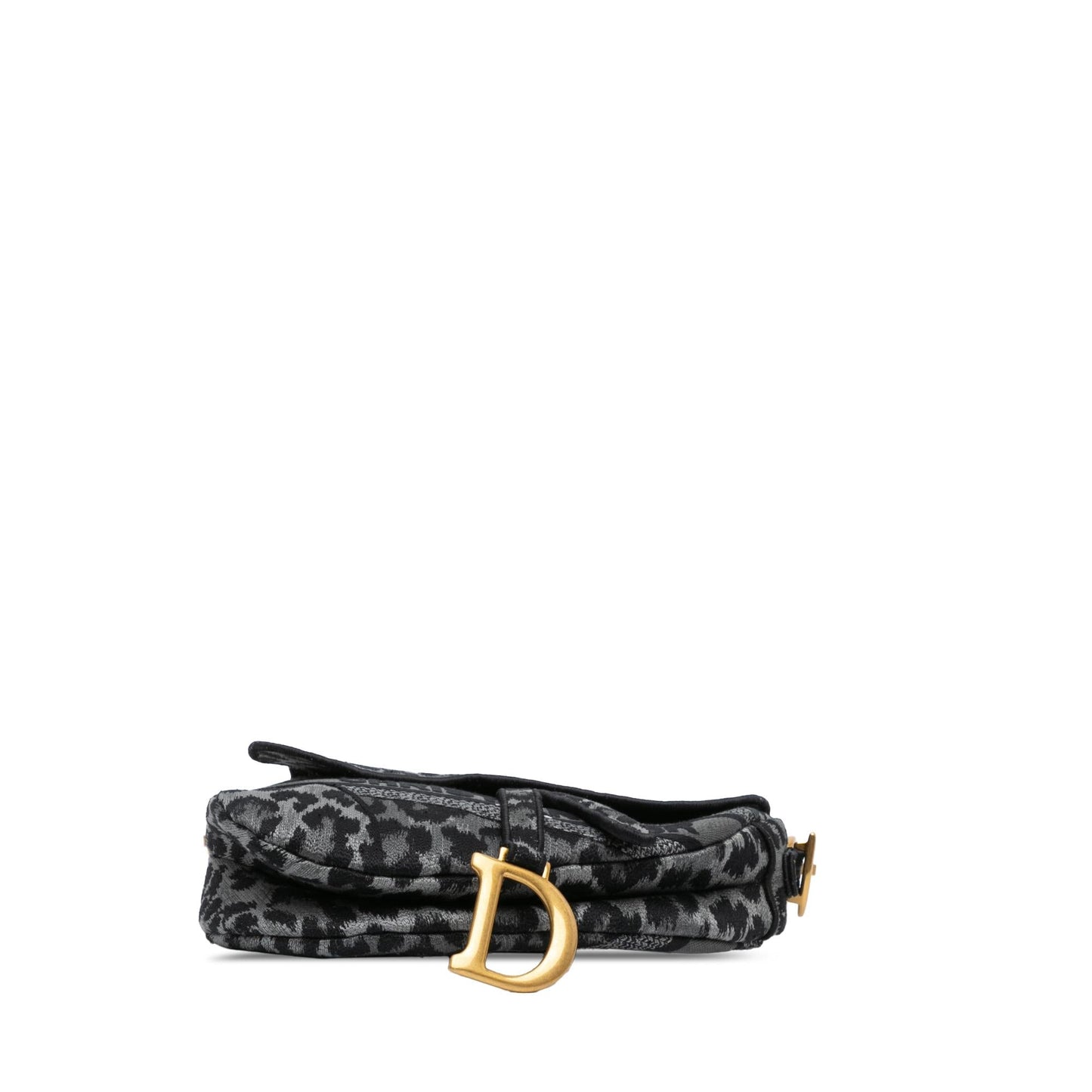 Dior Mizza Embroidered Canvas Leopard Saddle Bag (SHG-i47PZo)