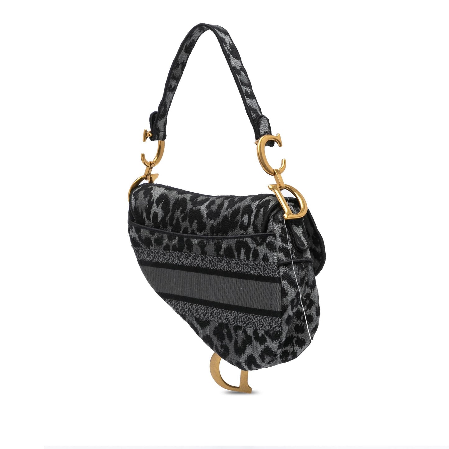Dior Mizza Embroidered Canvas Leopard Saddle Bag (SHG-i47PZo)