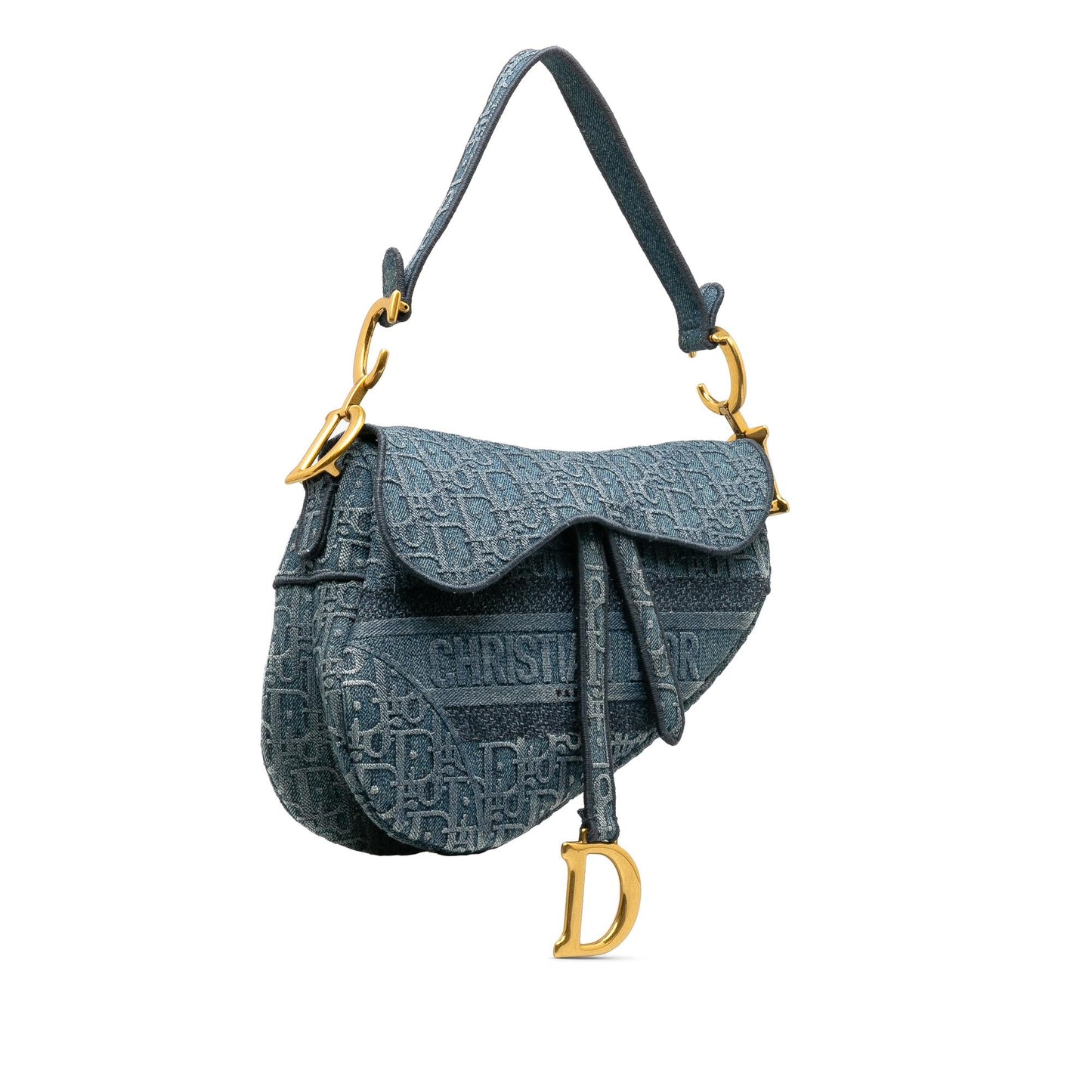 Dior Oblique Denim Saddle Bag (SHG-bhe25J)