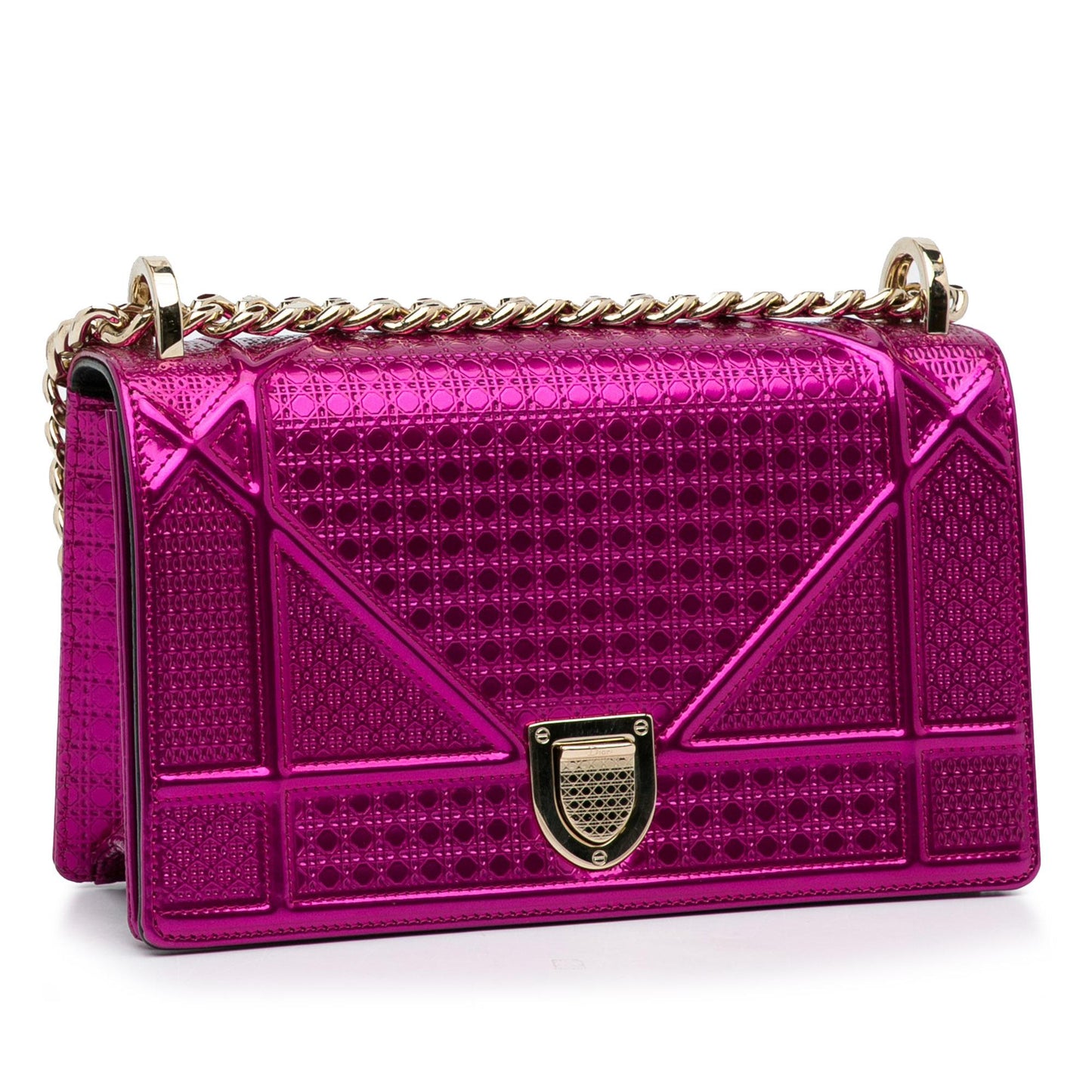 Dior Patent Microcannage Diorama Crossbody Bag (SHG-D2JEVN)