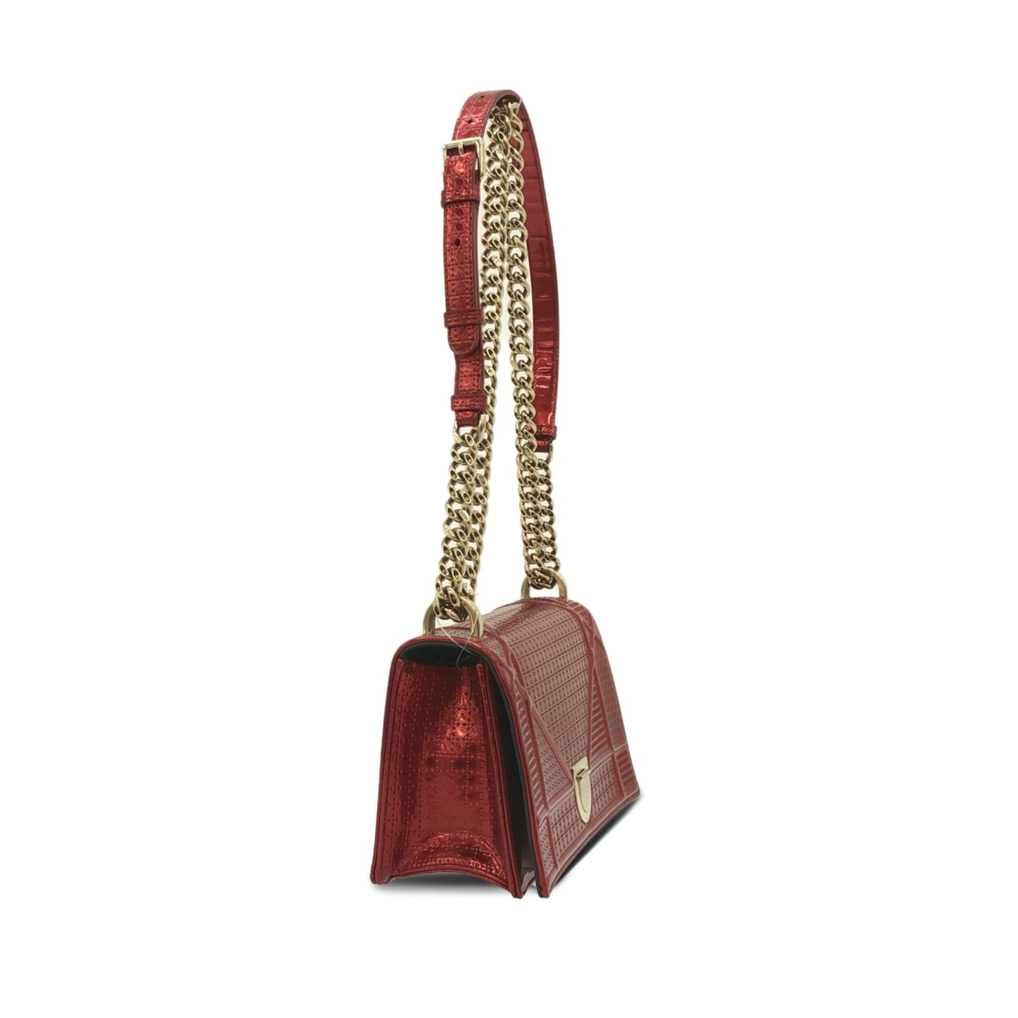 Dior Patent Microcannage Diorama Crossbody Bag (SHG-nk7GZA)