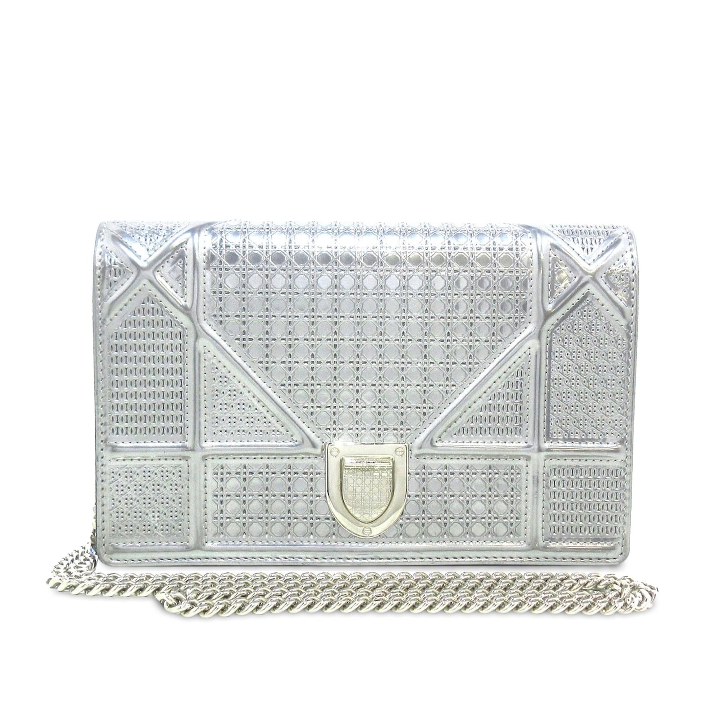 Dior Patent Microcannage Diorama Wallet on Chain (SHG-Lyb37J)