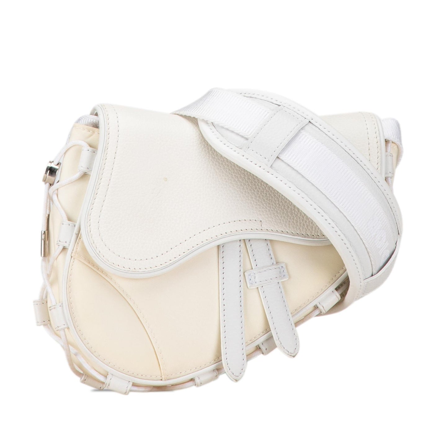 Dior Sacai Technical Fabric and Leather Saddle Bag (SHG-vlhouh)