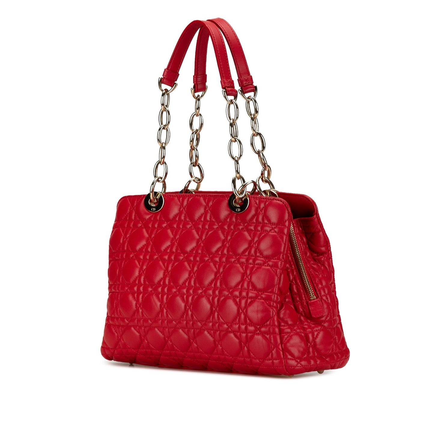 Dior Small Lambskin Cannage Soft Zipped Shopping Tote (SHG-AncejF)