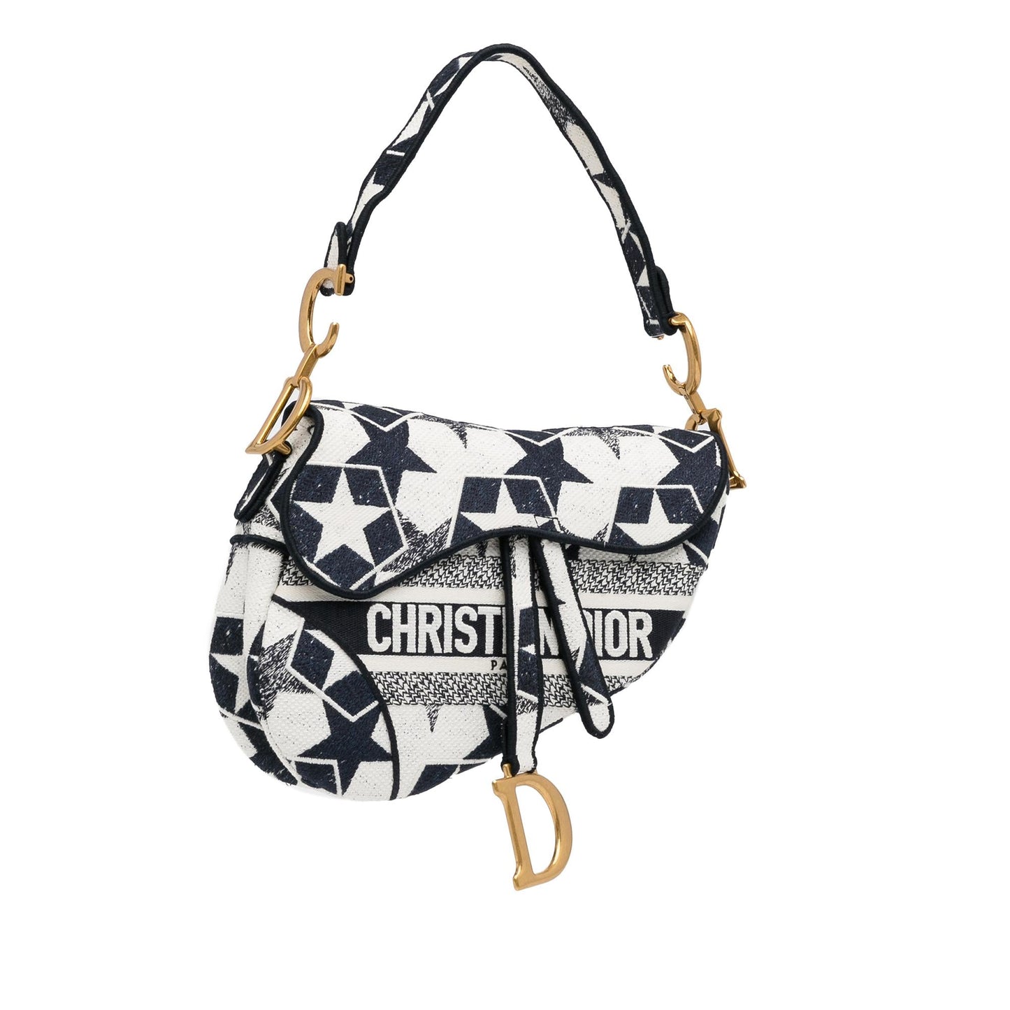 Dior Stars Embroidered Canvas Saddle Bag (SHG-MiPqVc)