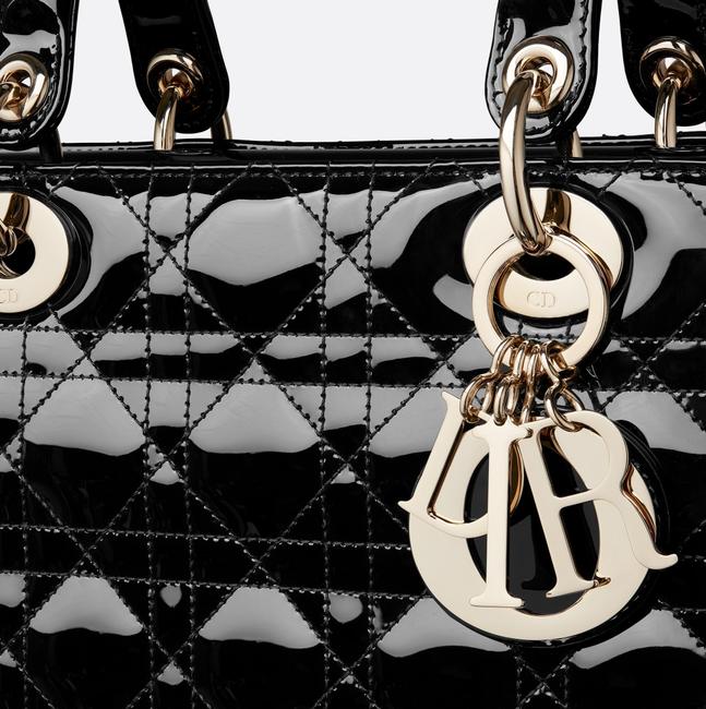 DIOR Lady Dior Patent Cannage Calfskin Large