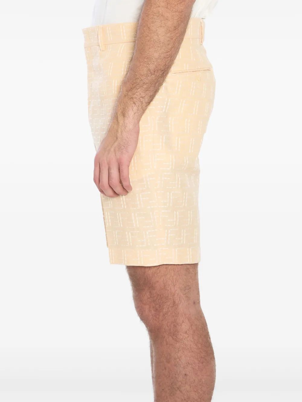 FENDI Men's Linen Blend Bermuda Shorts