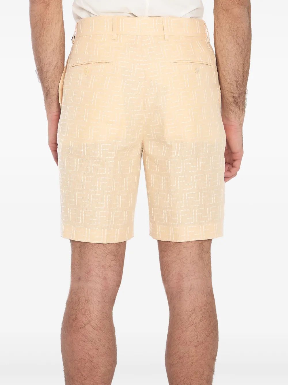 FENDI Men's Linen Blend Bermuda Shorts