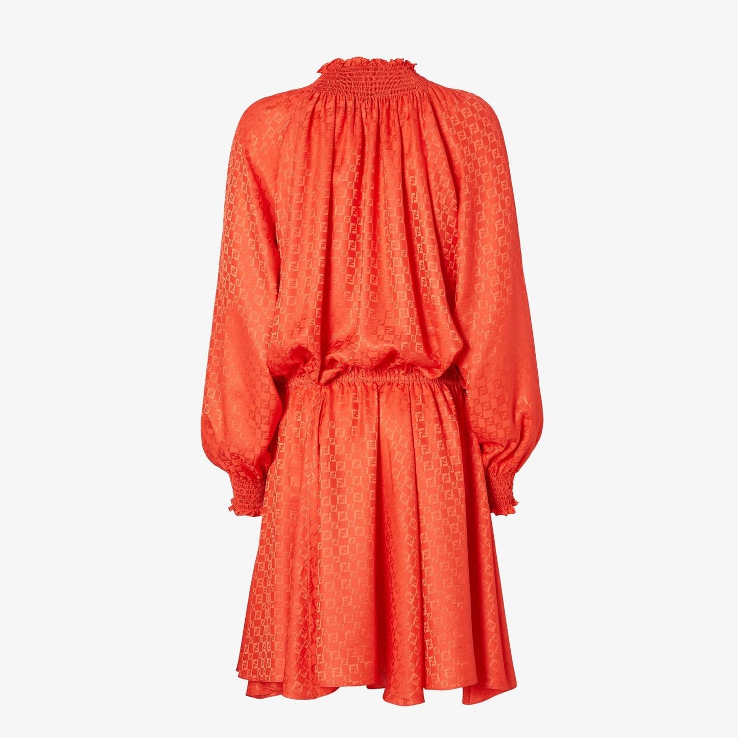 FENDI Fluid Mini Silk Jacquard Dress with Bow Ties