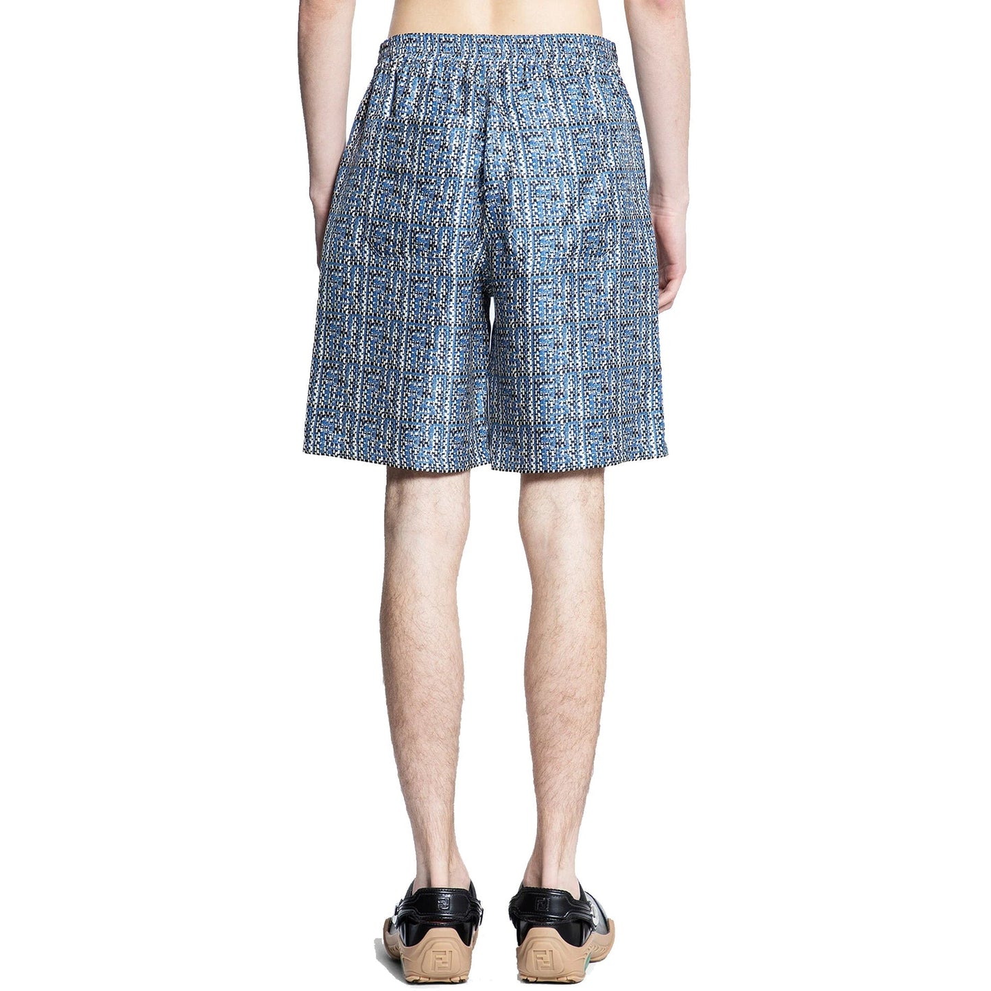FENDI Luxurious Printed Silk Mini Shorts