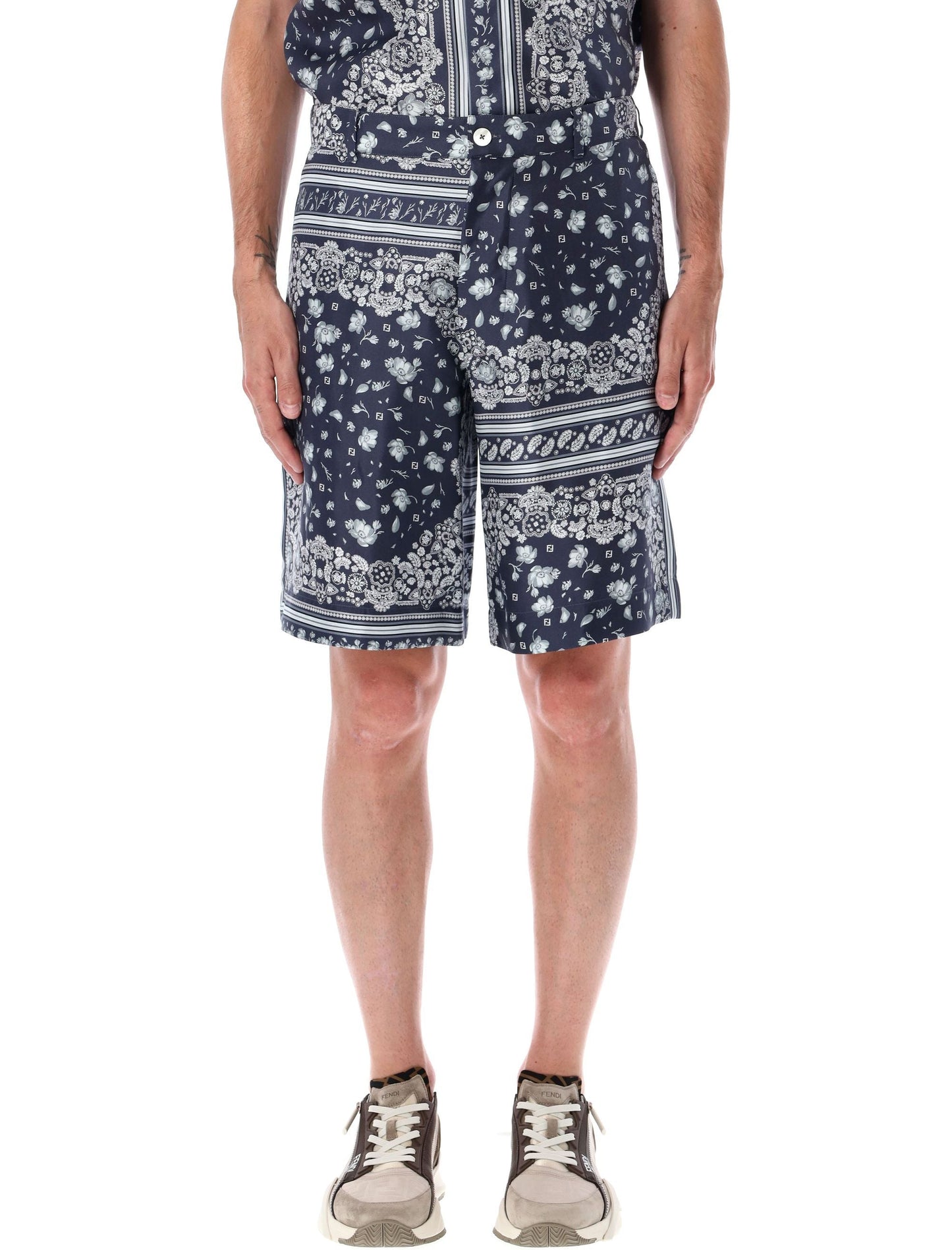 FENDI Silk Shorts in Size 48 for Ultimate Summer Style