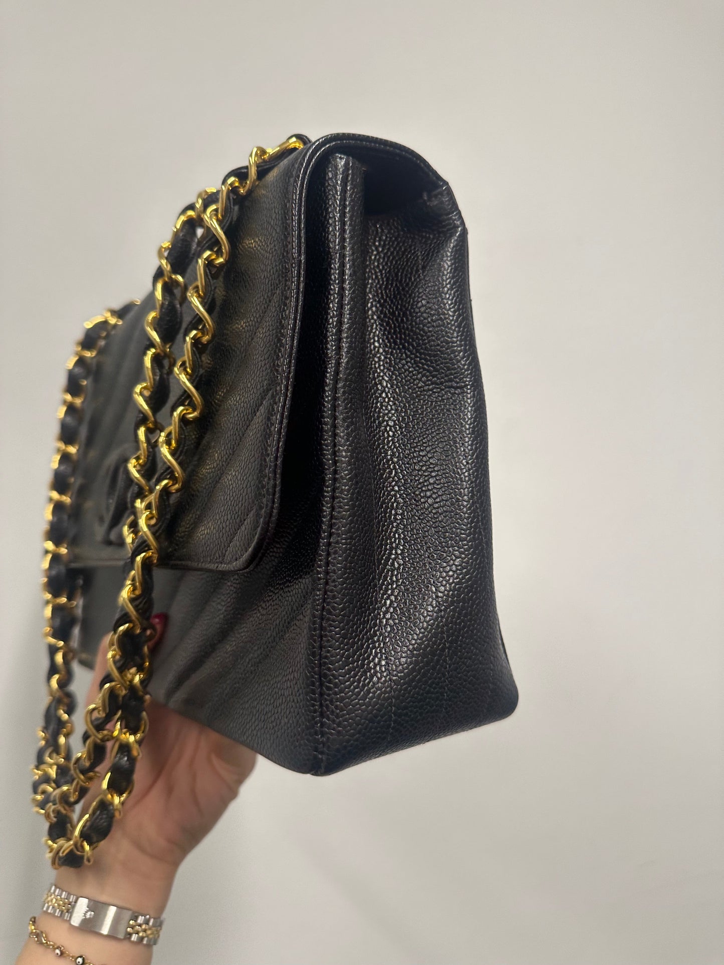 CHANEL- 1995 Straight Flap Jumbo shoulder bag