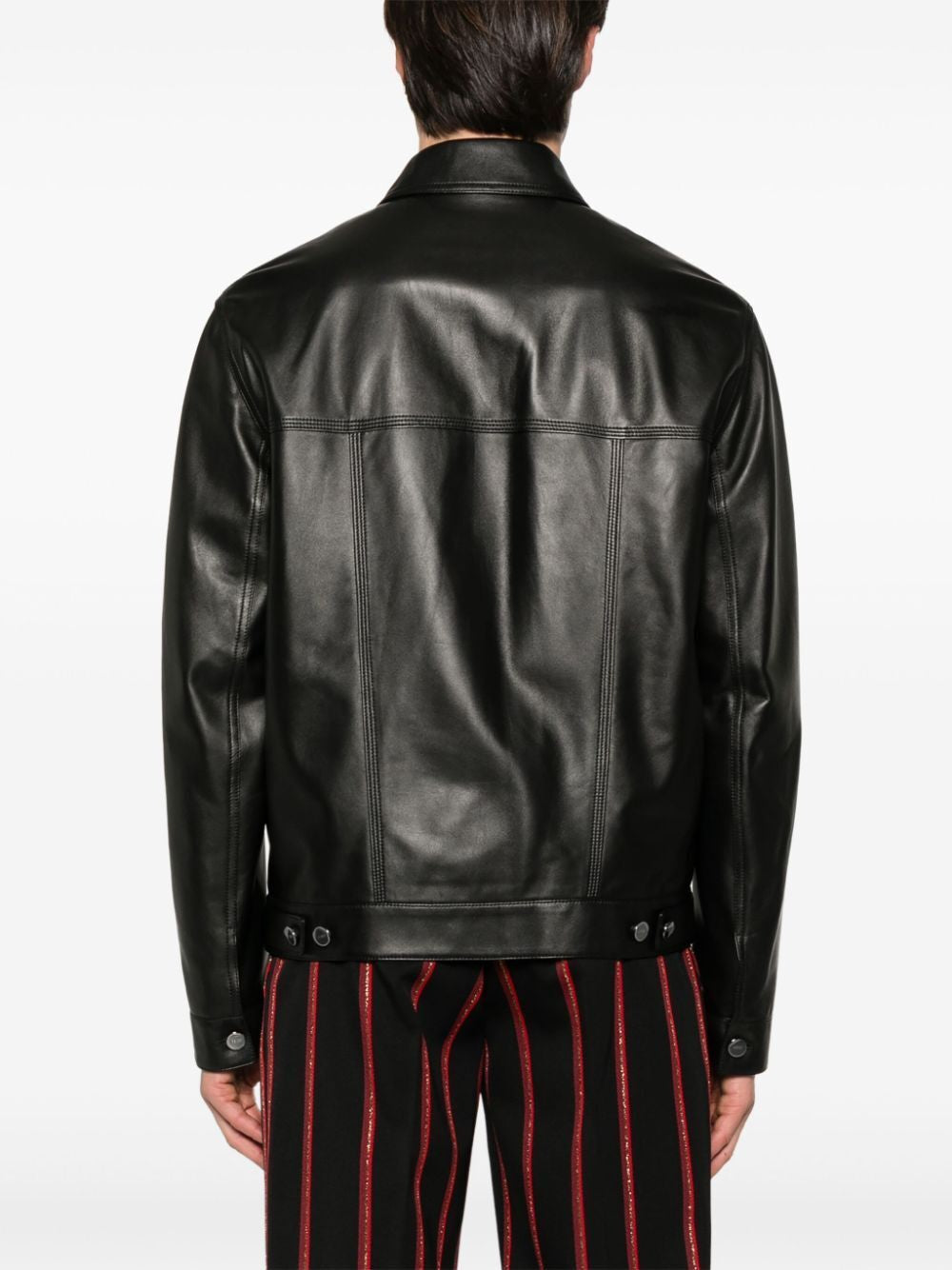 FENDI Embossed FF Patch Nappa Leather Blouson Jacket