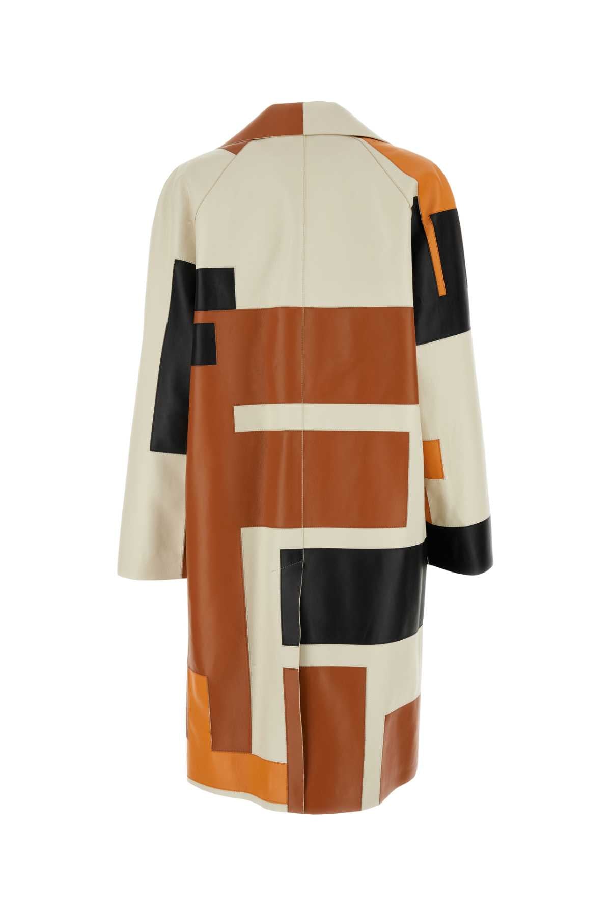 FENDI Trendy Multicolor Nappa Leather Overcoat for Women