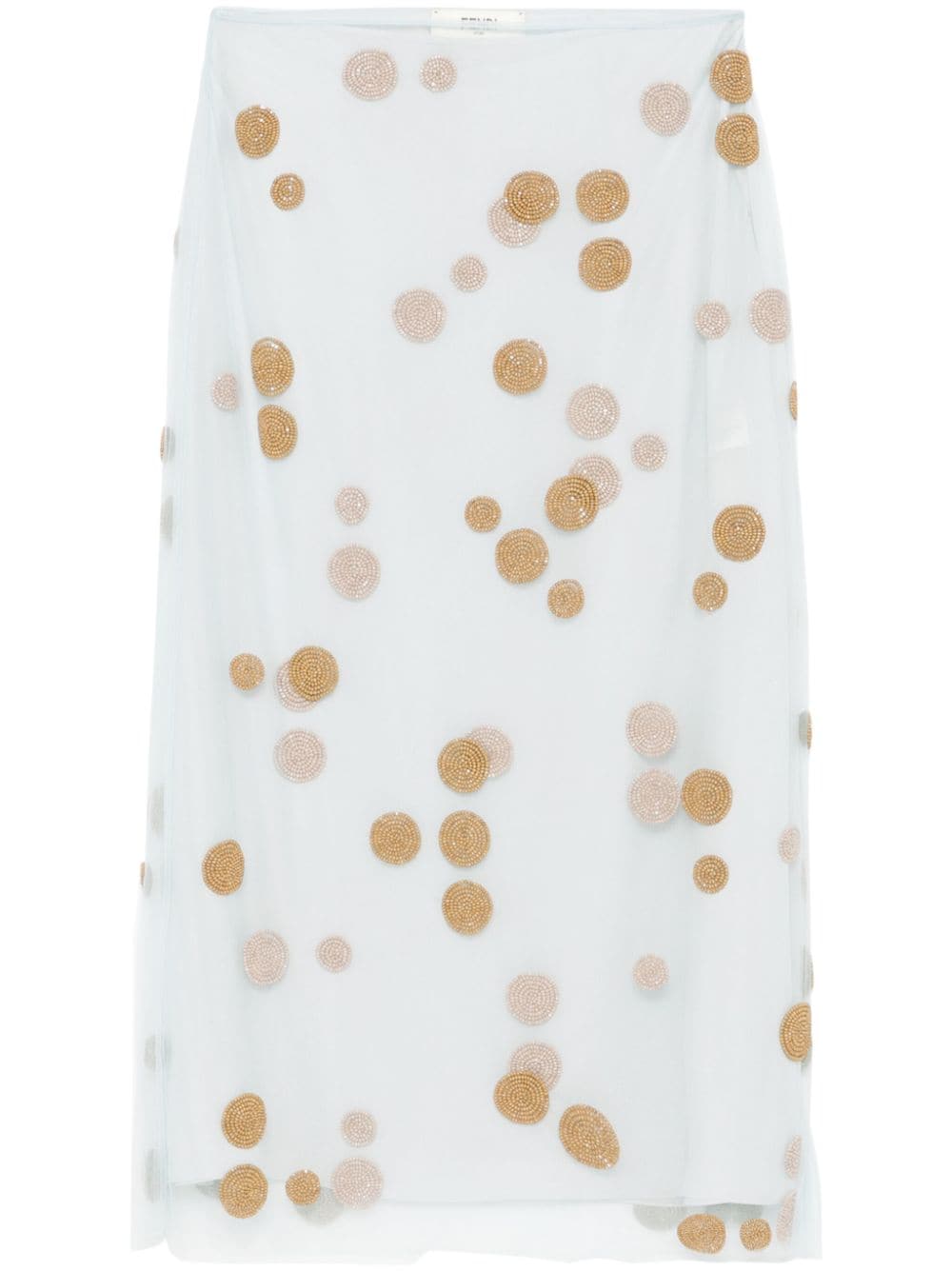 FENDI Embroidered Midi Skirt with Bead Embellishment