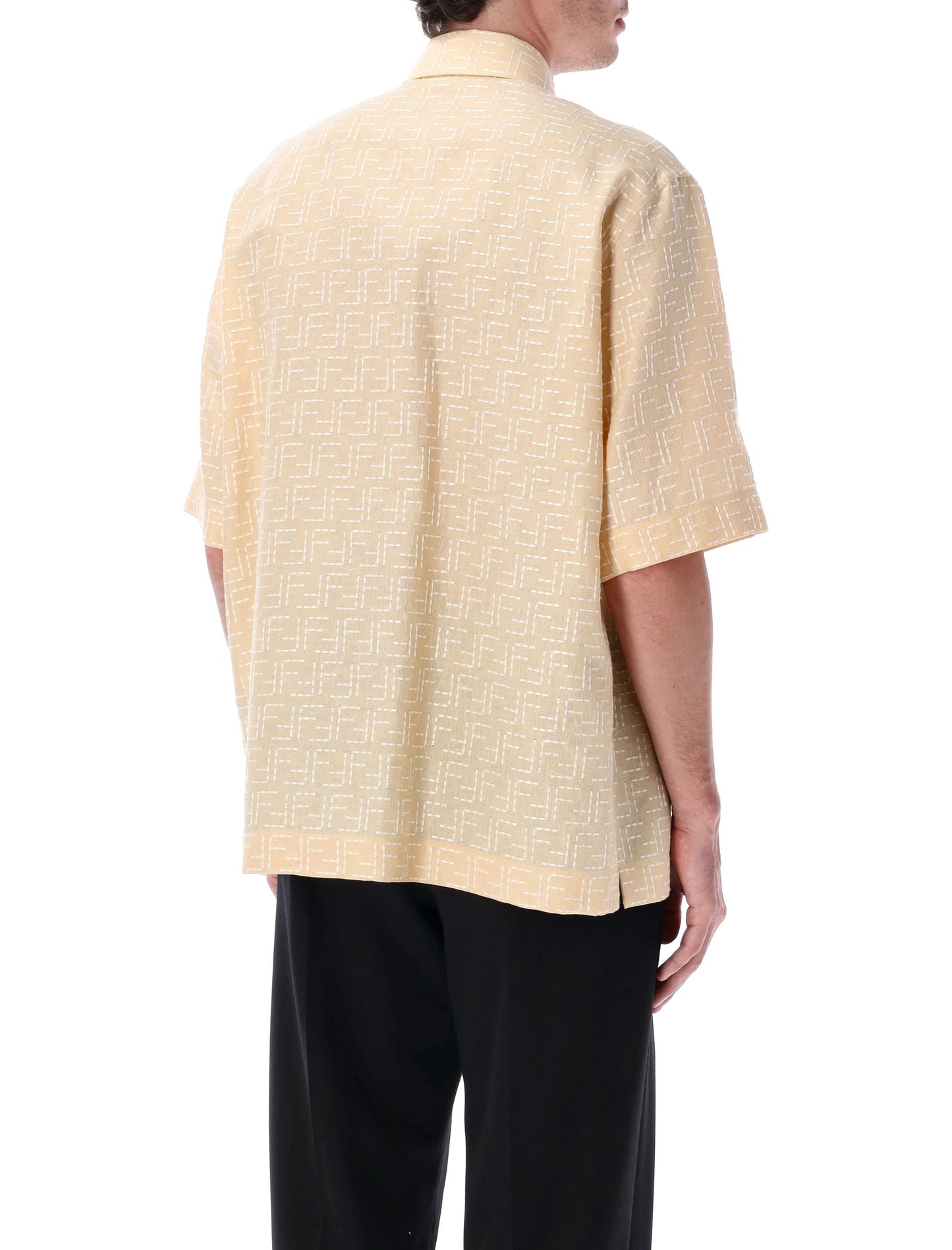 FENDI Oversize Short Sleeve Jacquard Shirt - Size M